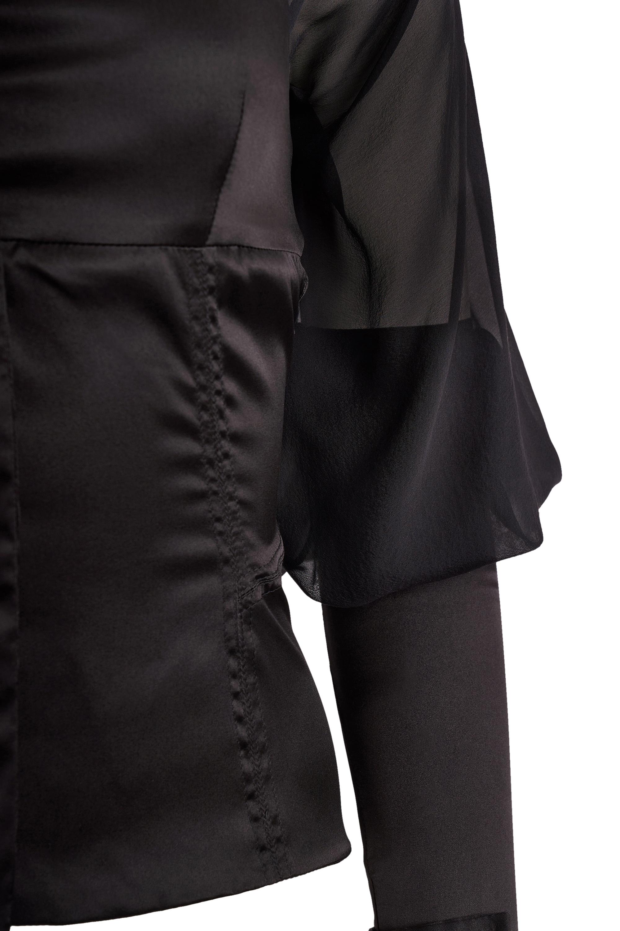 Gucci by Tom Ford A/I 2003 Camicetta nera in seta trasparente In condizioni ottime in vendita a London, GB