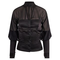 Gucci by Tom Ford A/W 2003 Black Silk Sheer Blouse
