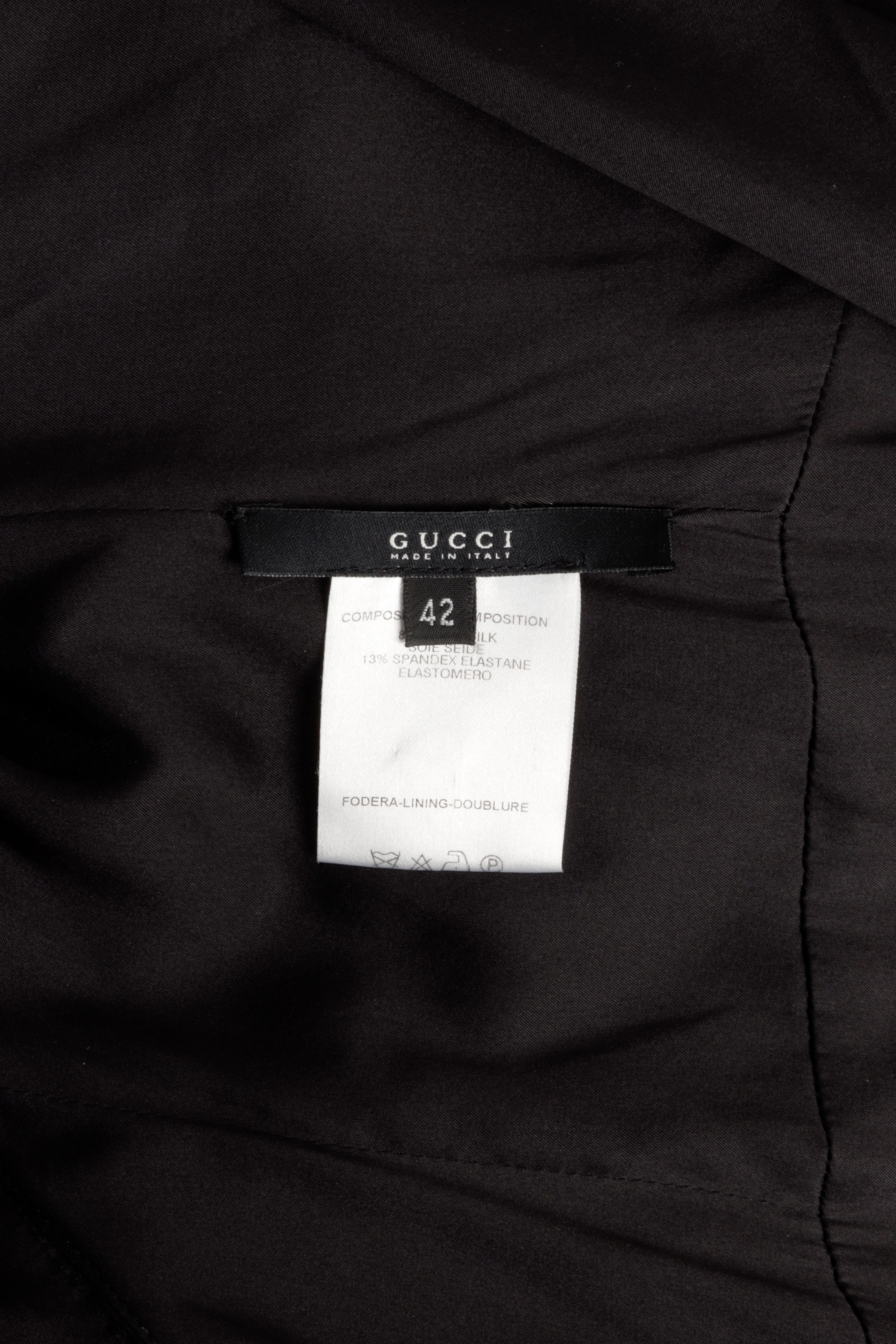 Abito Corsetto Gucci by Tom Ford A/I 2003 in seta nera elasticizzata in vendita 5