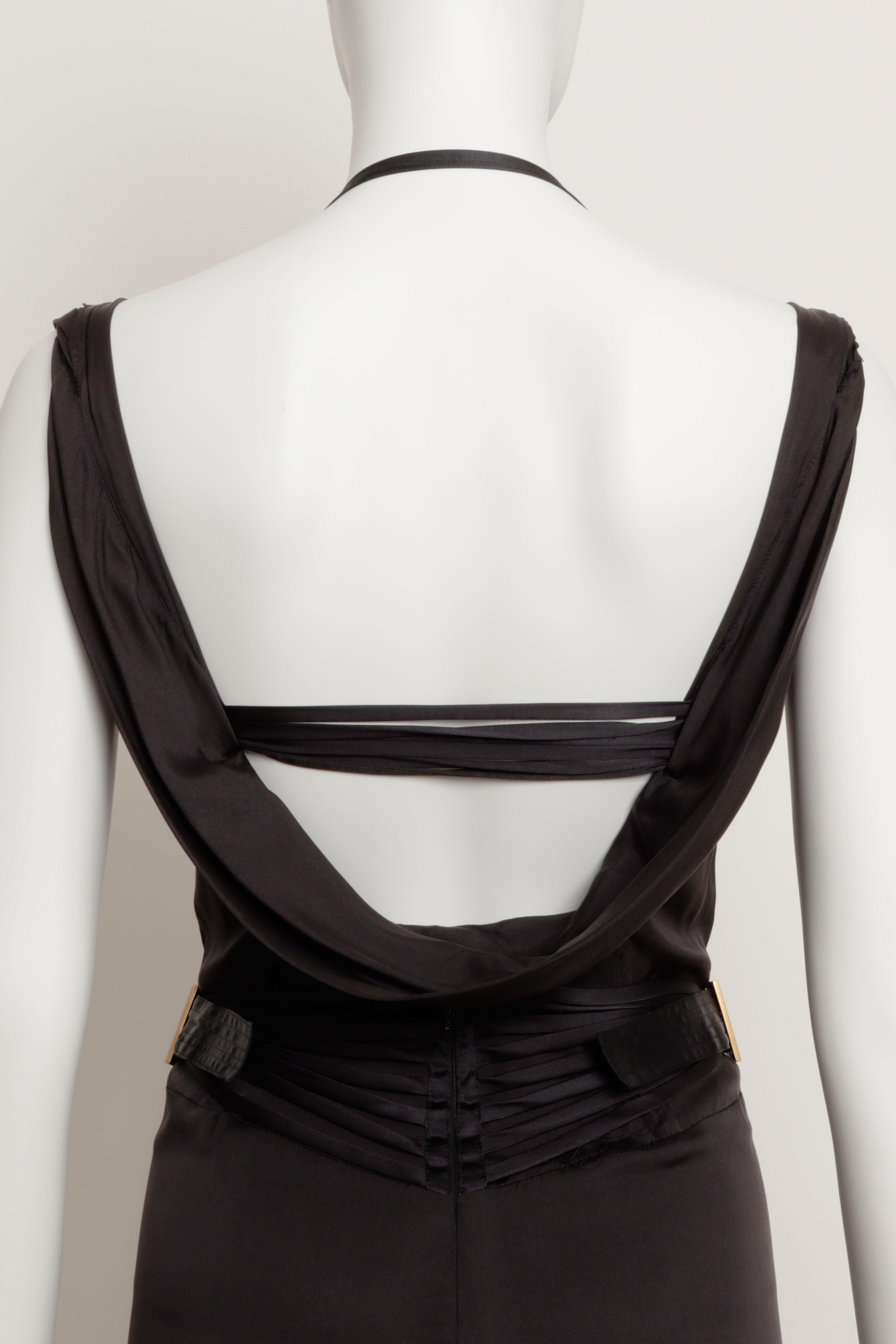 Abito Corsetto Gucci by Tom Ford A/I 2003 in seta nera elasticizzata in vendita 3