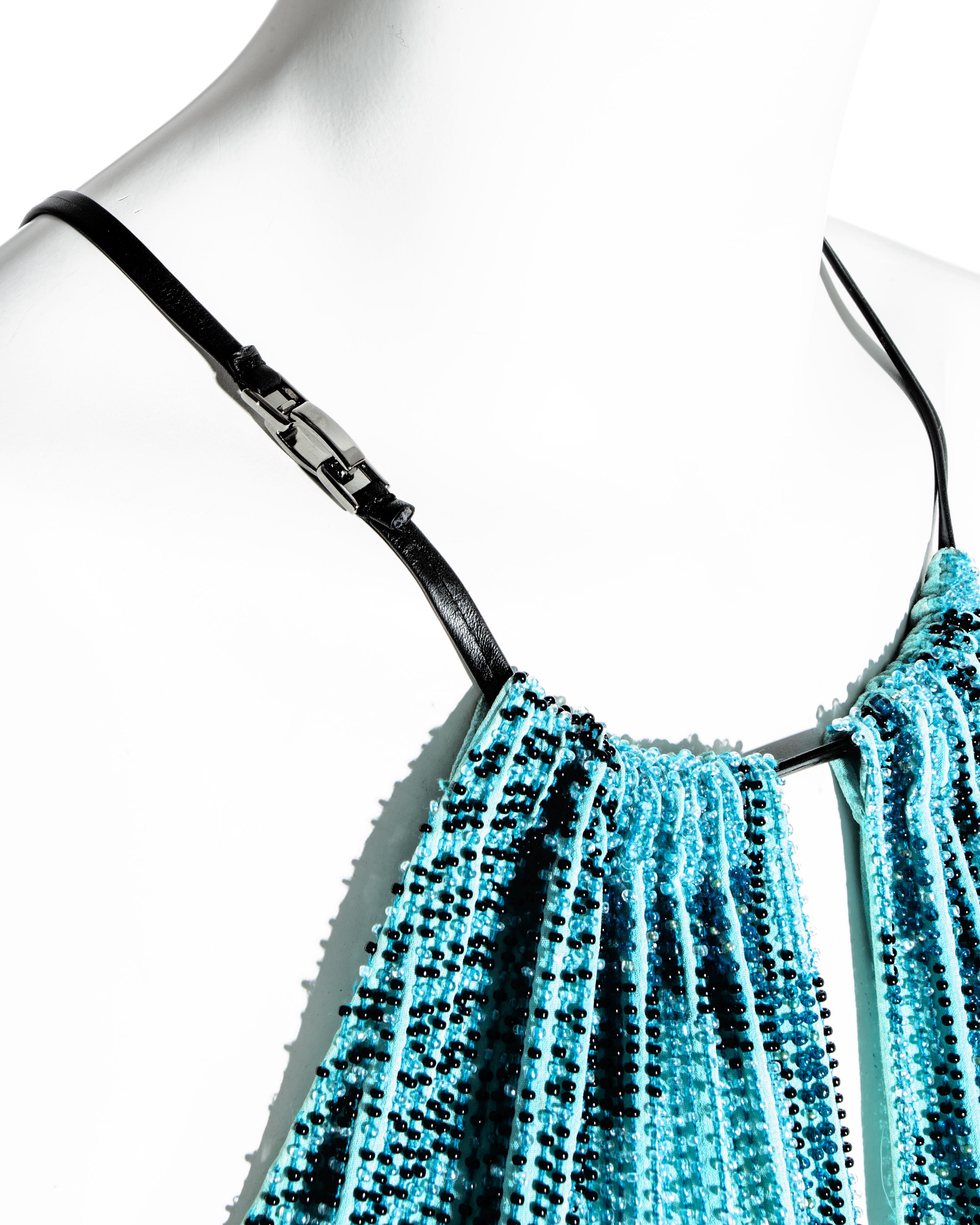 De las mujeres Gucci by Tom Ford vestido de noche con cuentas azul agua, ss 2000 en venta