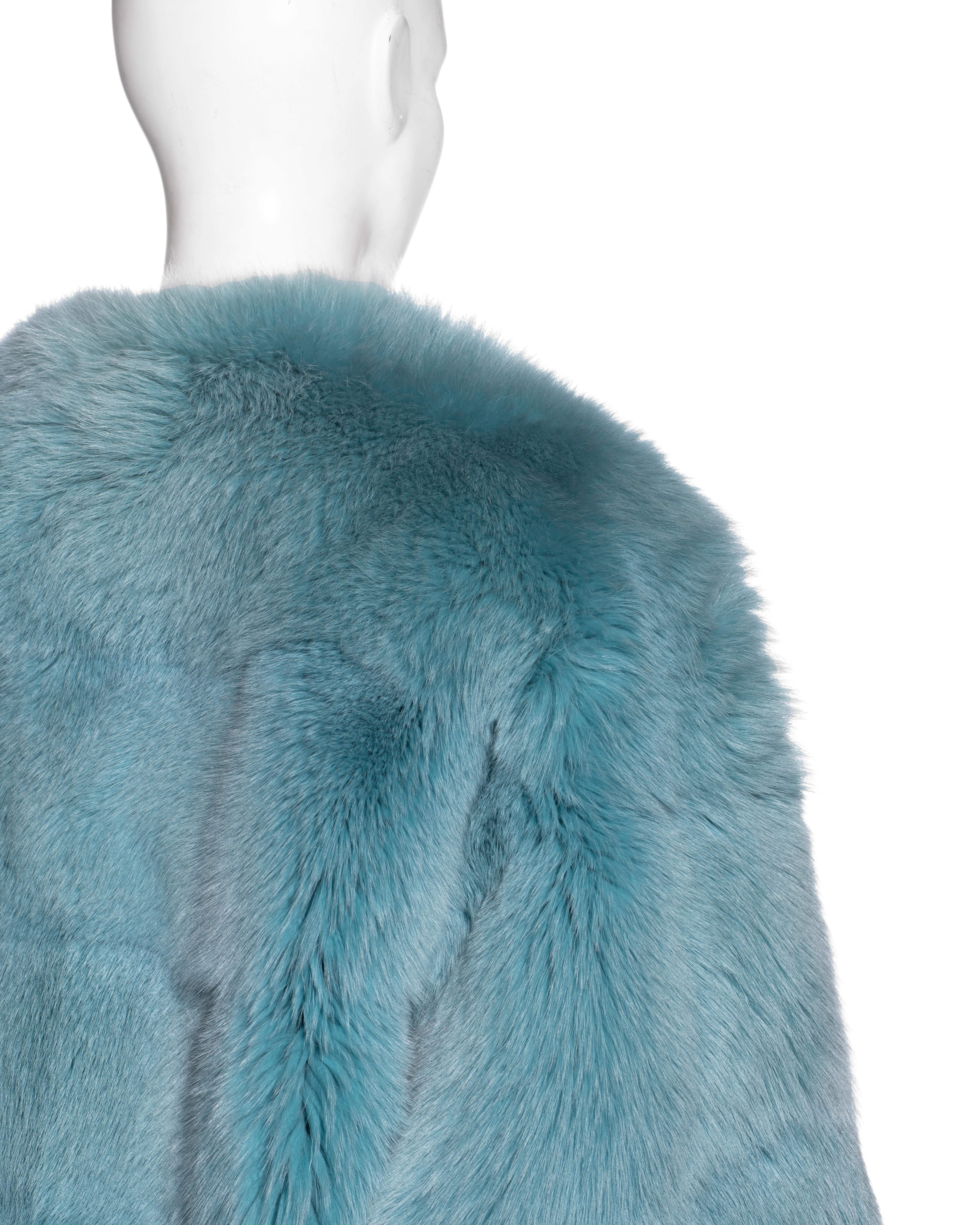 Gucci by Tom Ford aqua blue fox fur coat, fw 1997 3