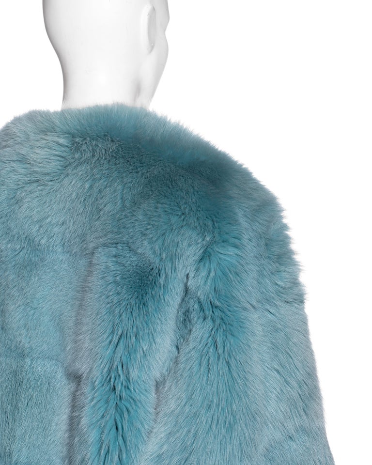 Gucci by Tom Ford aqua blue fox fur coat, fw 1997 For Sale 6