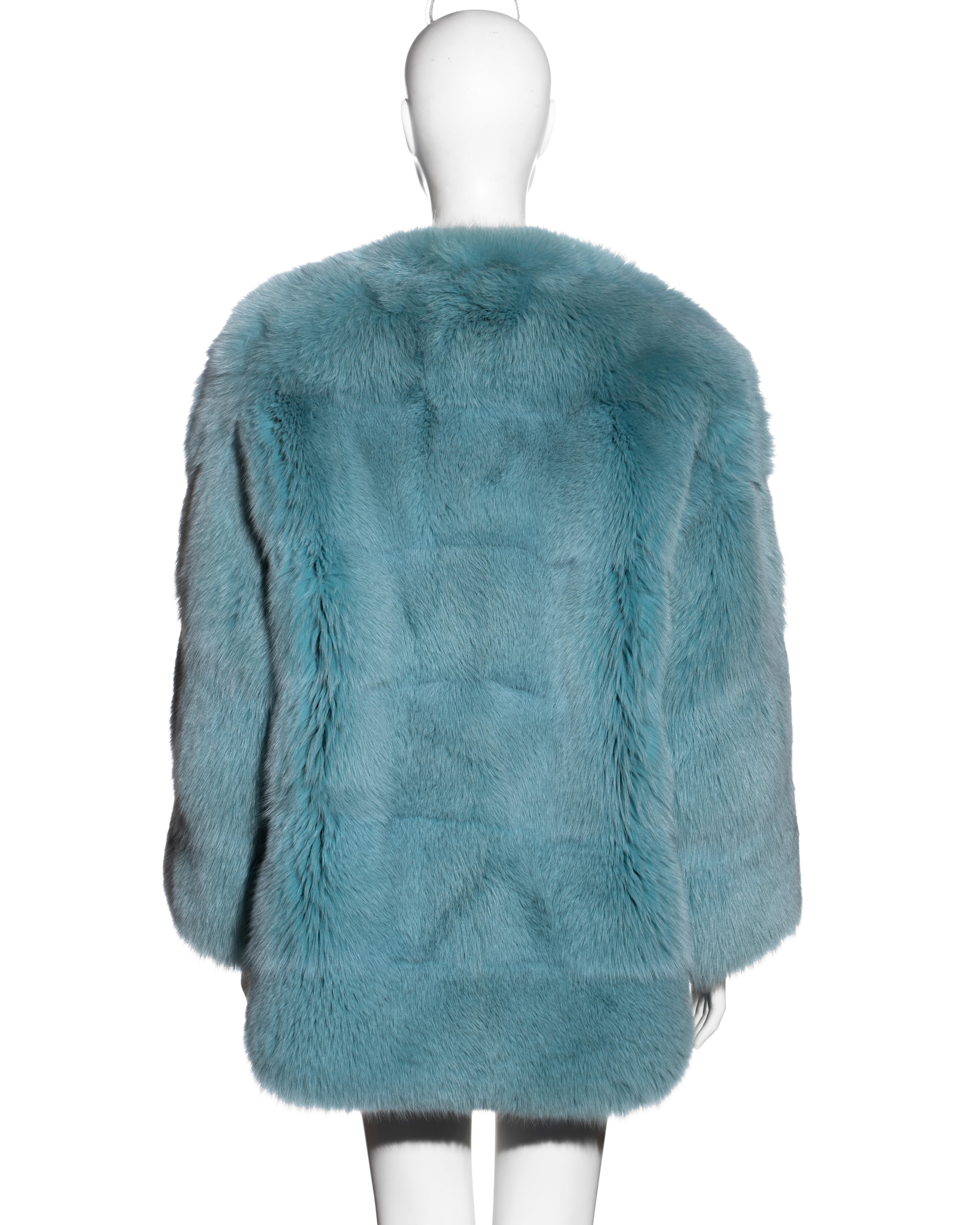 Gucci by Tom Ford aqua blue fox fur coat, fw 1997 1