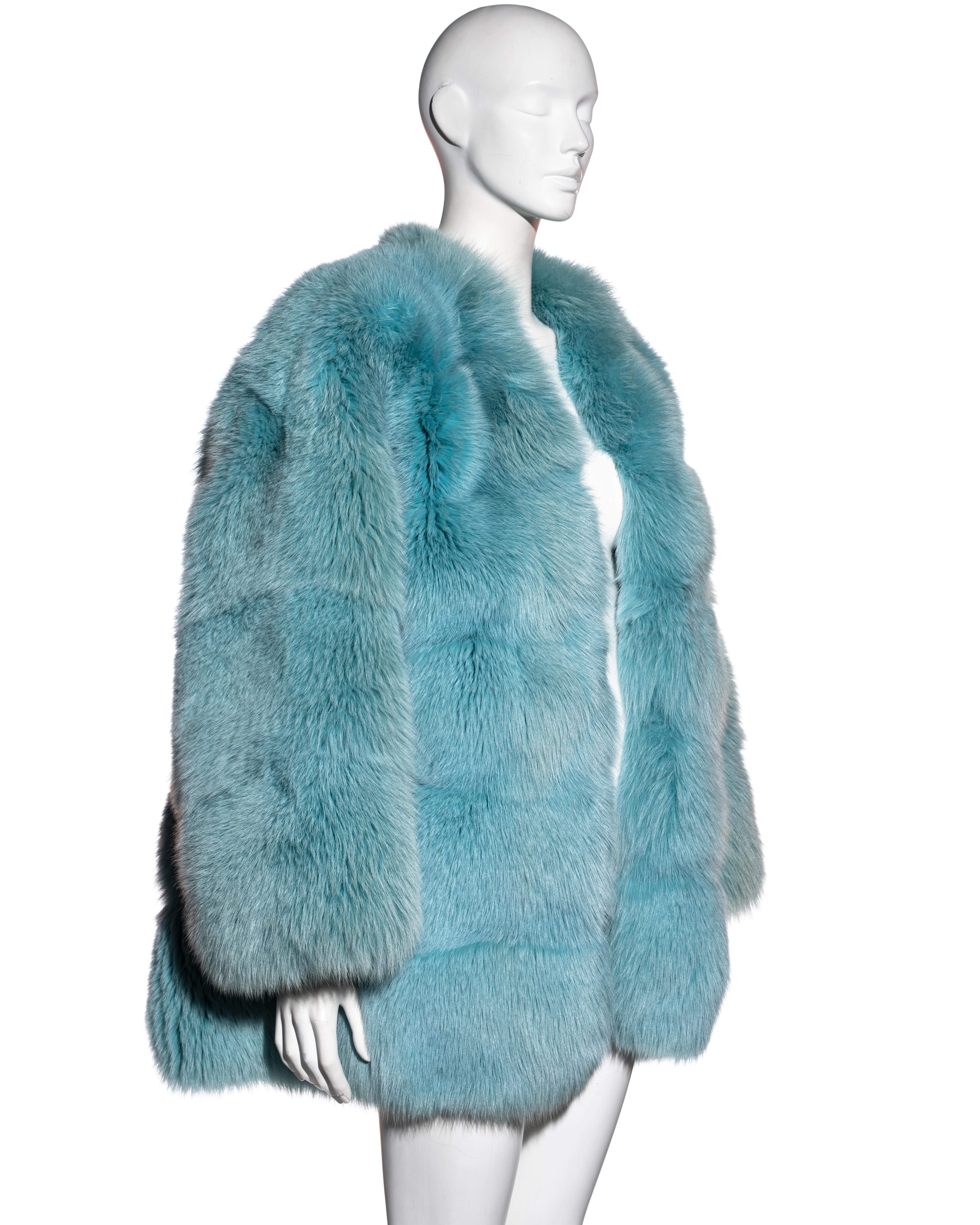 Gucci by Tom Ford aqua blue fox fur oversized coat, fw 1997 5