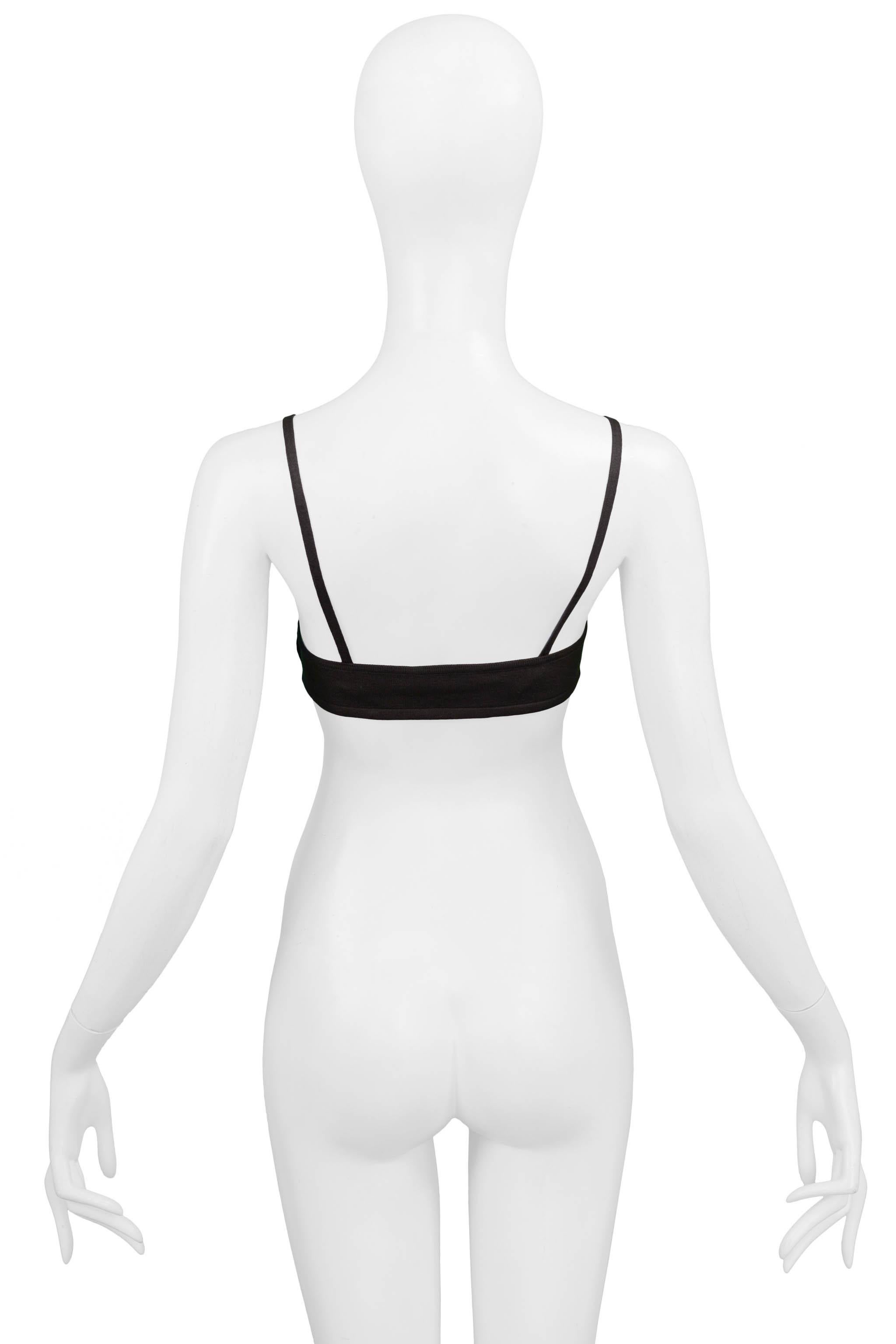 Gray Gucci By Tom Ford Army Green Knit Bra Top 1998