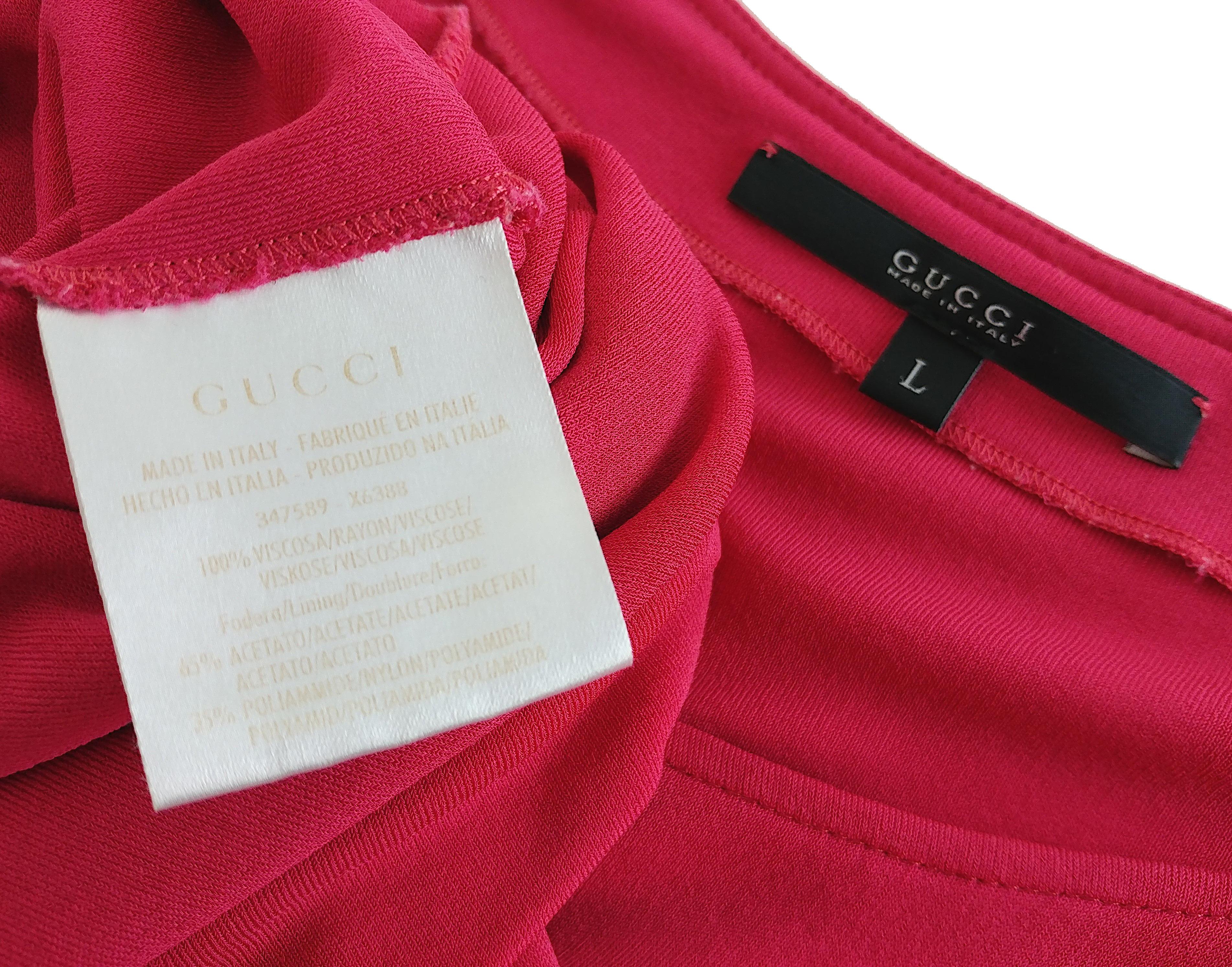 GUCCI by Tom Ford – Authentic Vintage Red Blouse with Side Knot  Size L 1