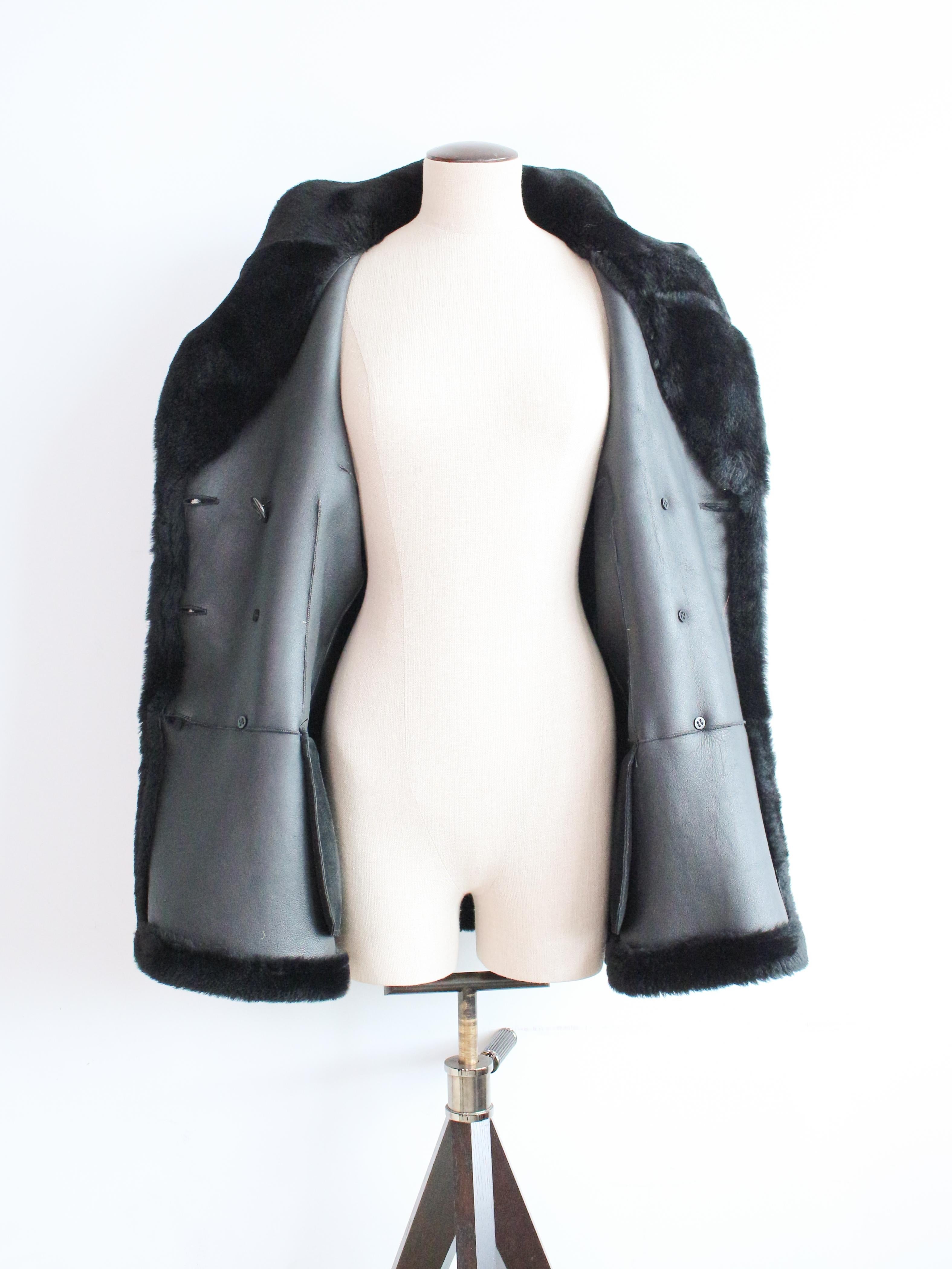 Gucci by Tom Ford Autunno/Inverno 1995 Kate Moss Cappotto doppio petto in shearling in vendita 5