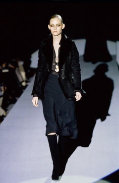 Gucci by Tom Ford Autumn/Winter 1996 Runway Black Fur Lined Suede Blazer