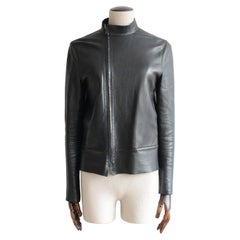 Gucci by Tom Ford Autumn/Winter 1999 Asymmetric Black Leather Zip Moto Jacket