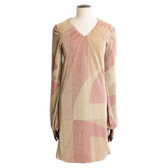 Gucci by Tom Ford Autumn/Winter 2000 Runway Gold and Pink Lurex Geometric Dress