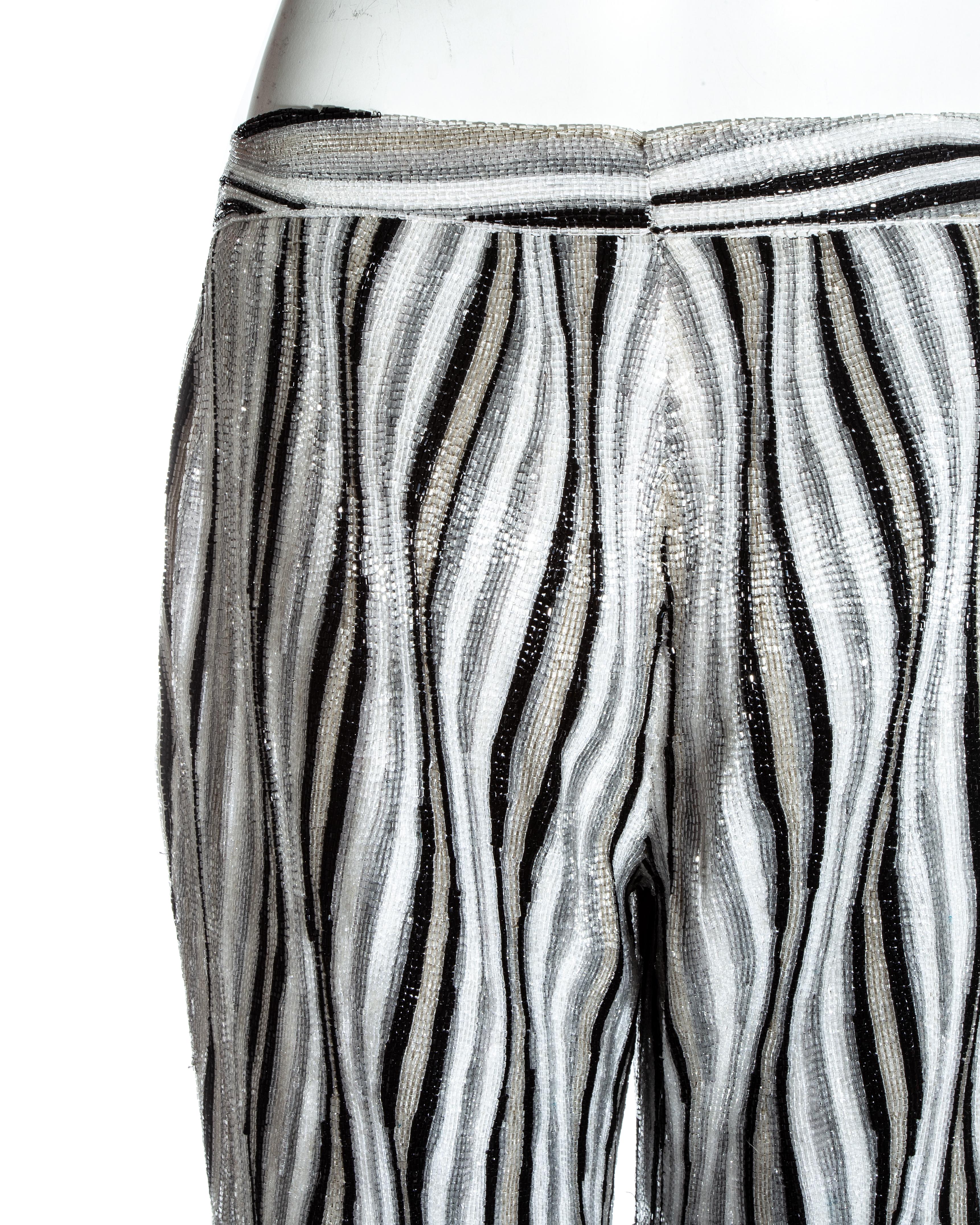 Gris Pantalon de soirée évasé à perles Gucci by Tom Ford, P/E 2000 en vente