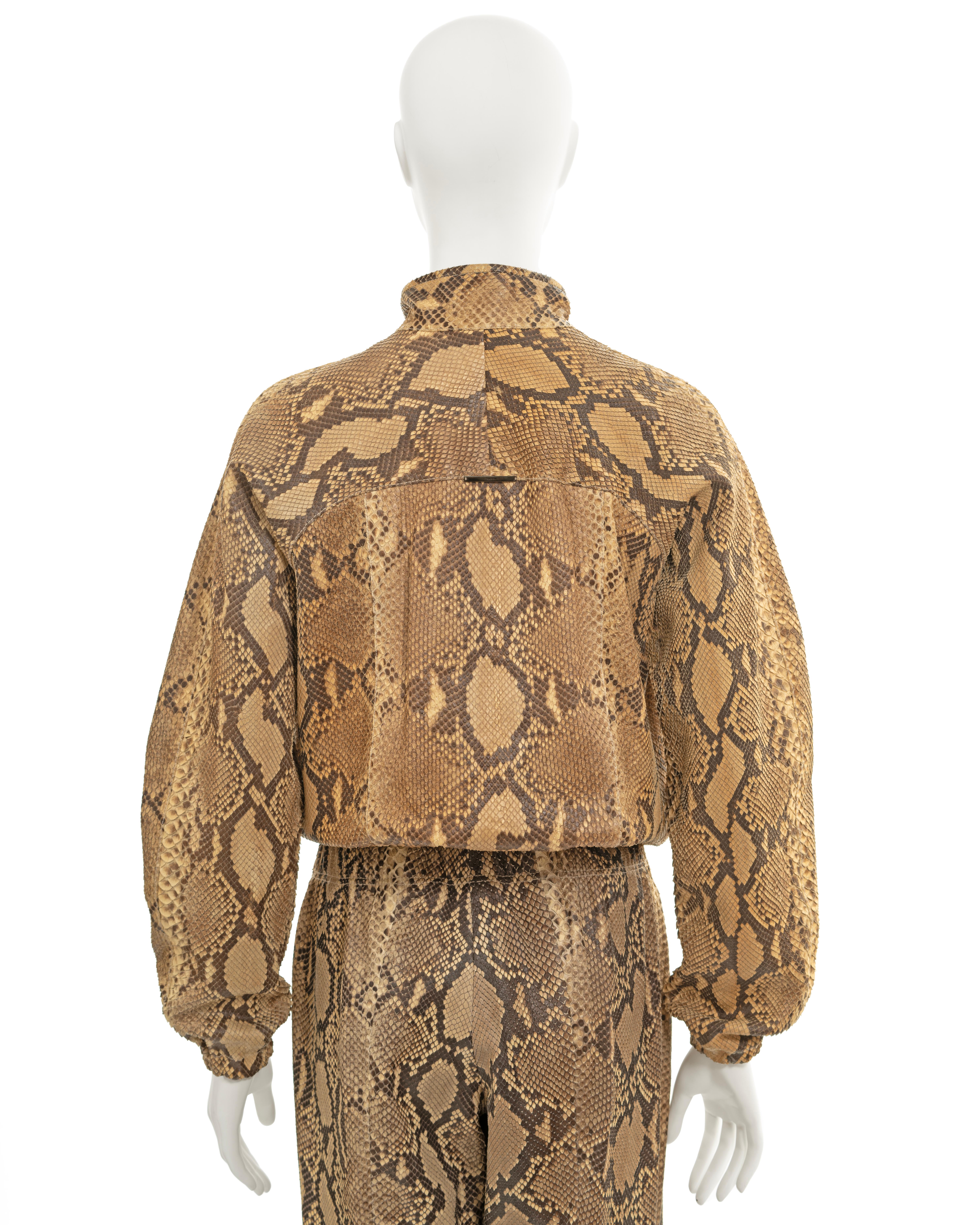 Gucci by Tom Ford beige python tracksuit, ss 2000 For Sale 6