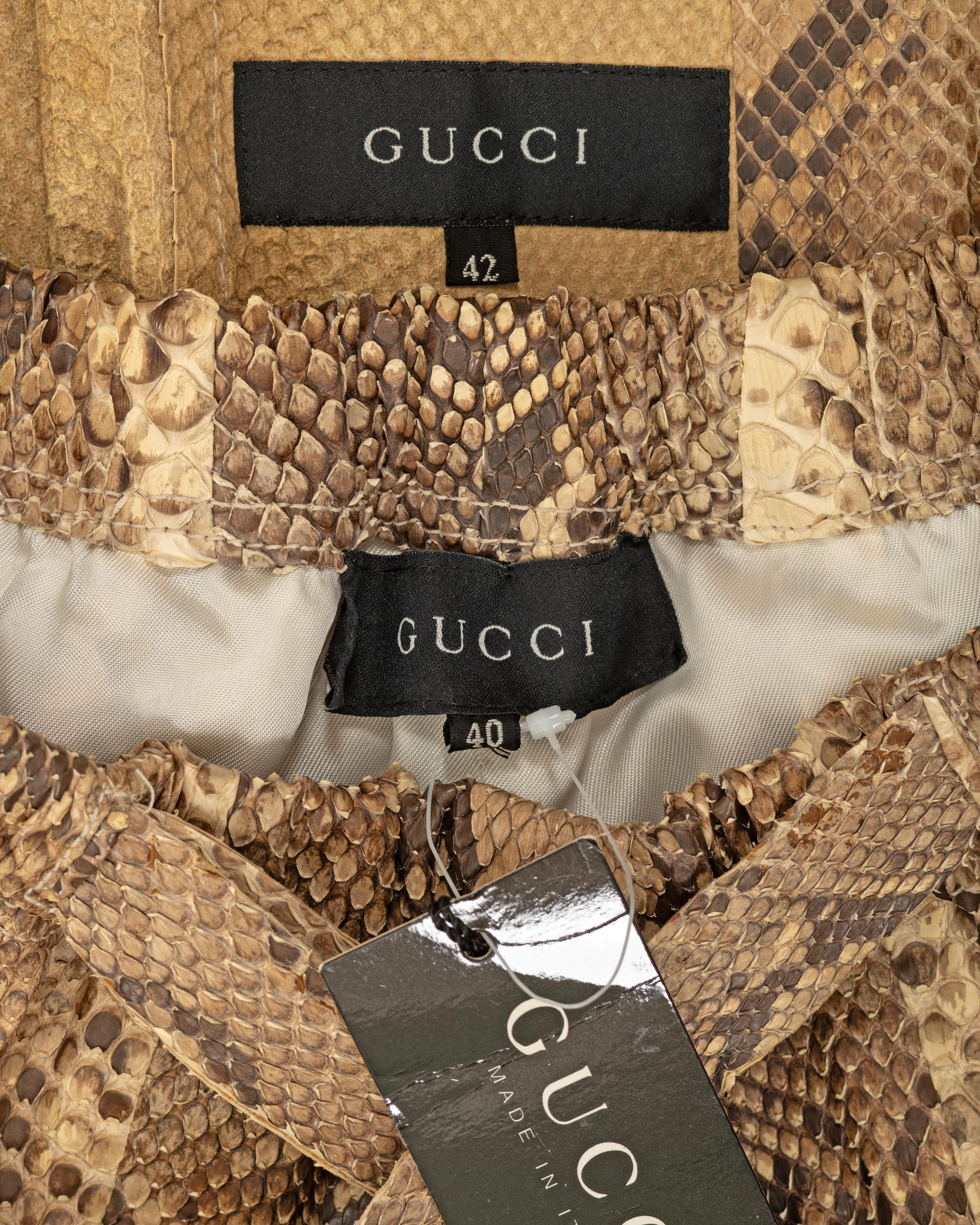 Gucci by Tom Ford beige python tracksuit, ss 2000 For Sale 8