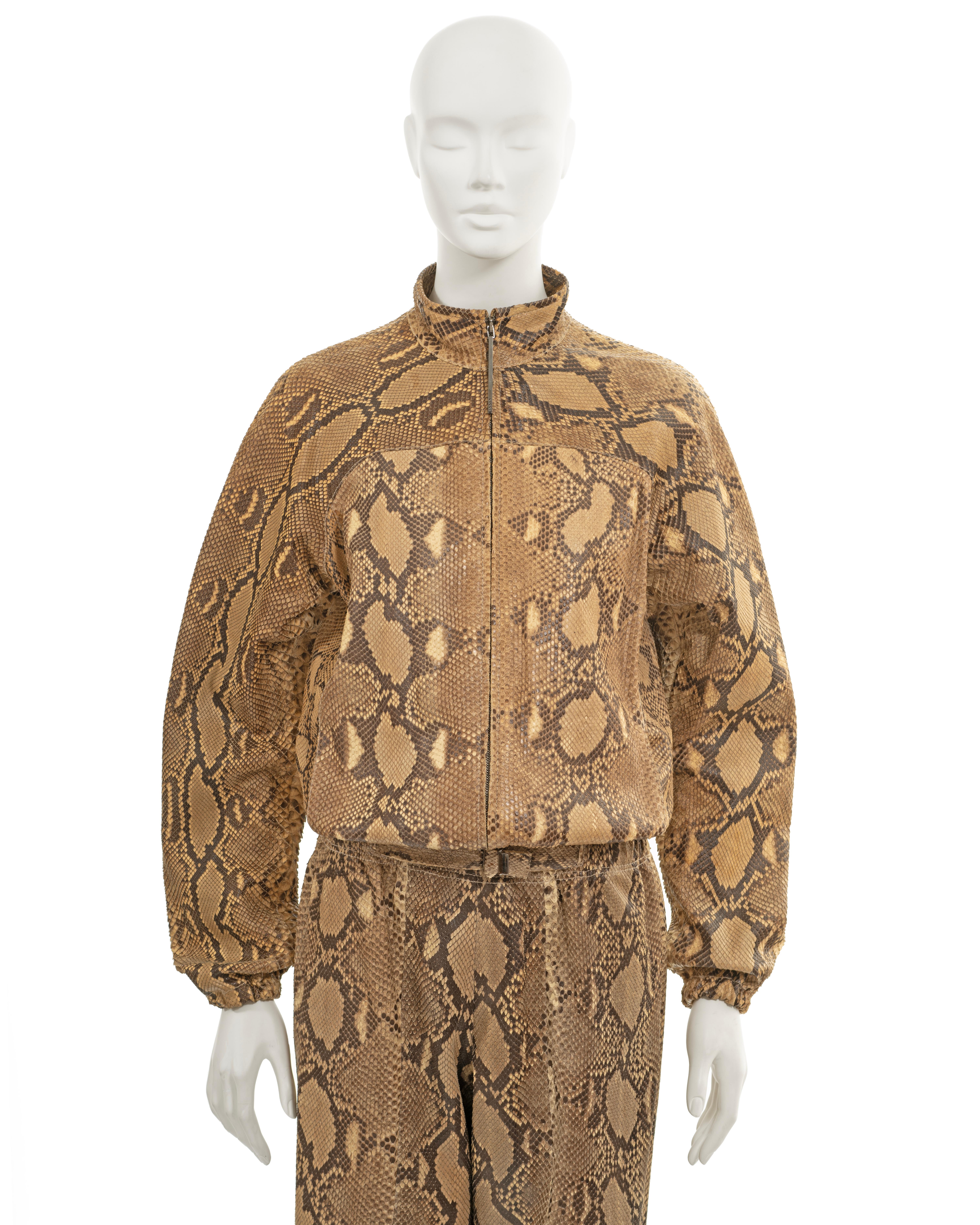 Gucci by Tom Ford beige python tracksuit, ss 2000 In Excellent Condition For Sale In London, GB