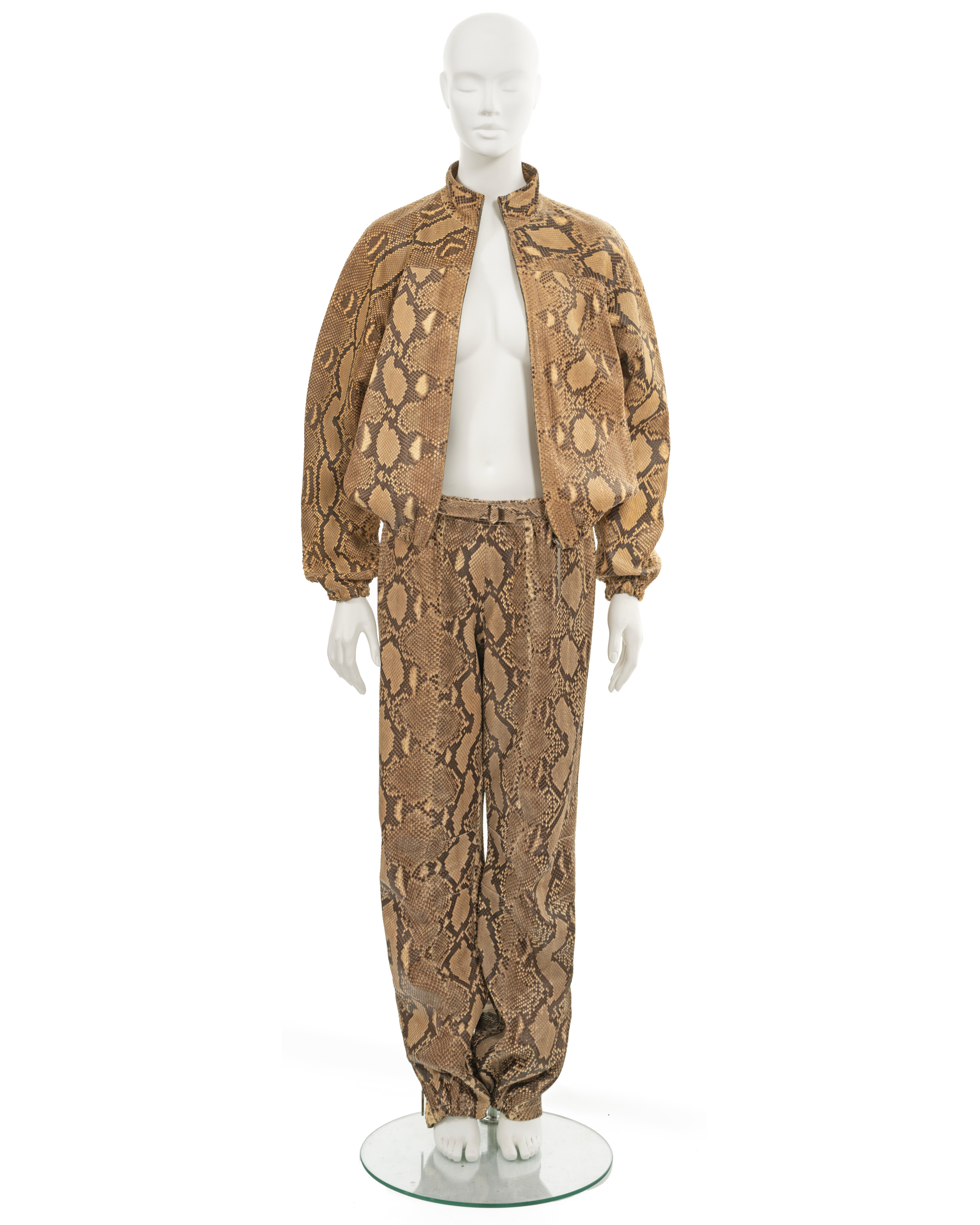 Women's Gucci by Tom Ford beige python tracksuit, ss 2000 For Sale