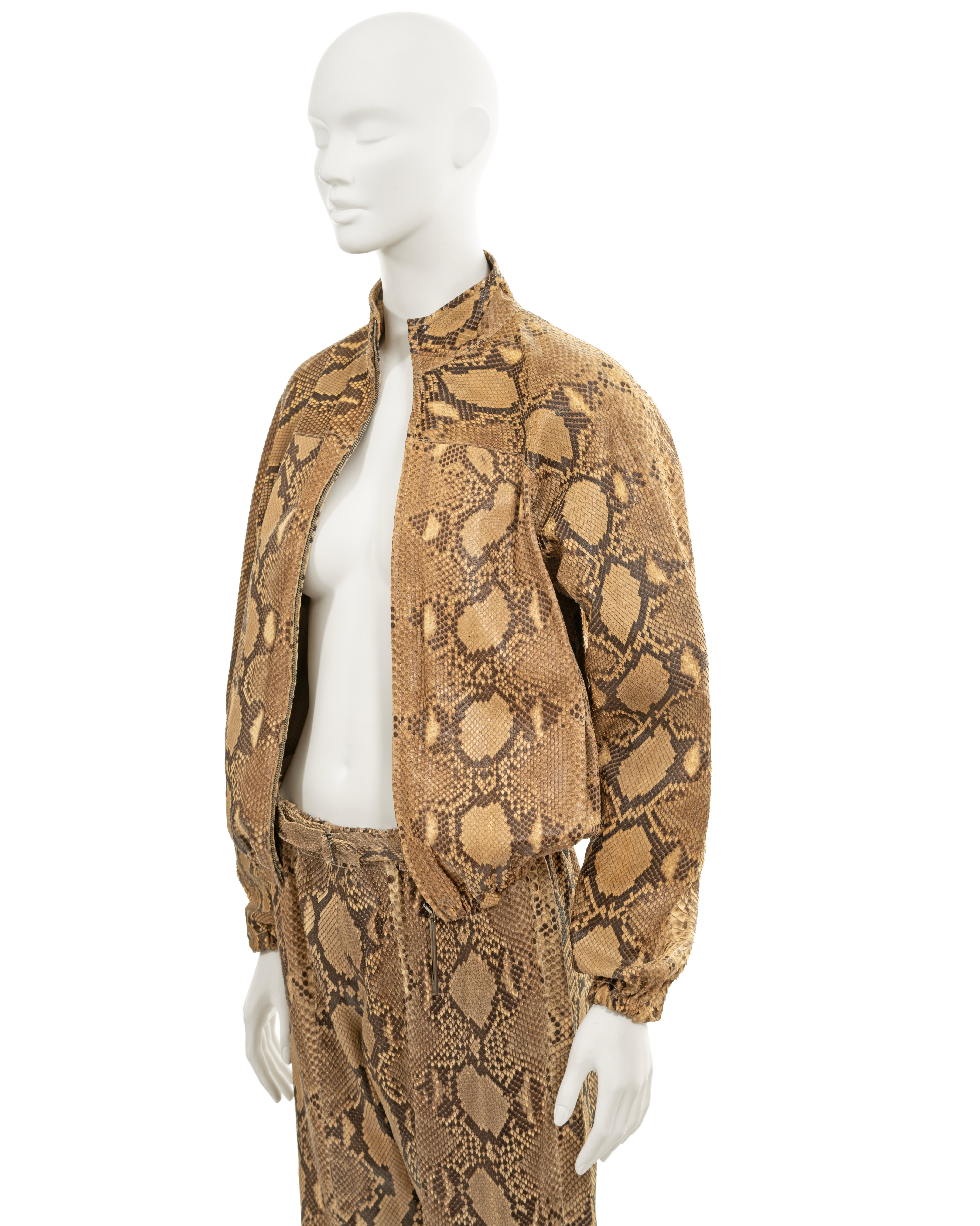 Gucci by Tom Ford beige python tracksuit, ss 2000 For Sale 3