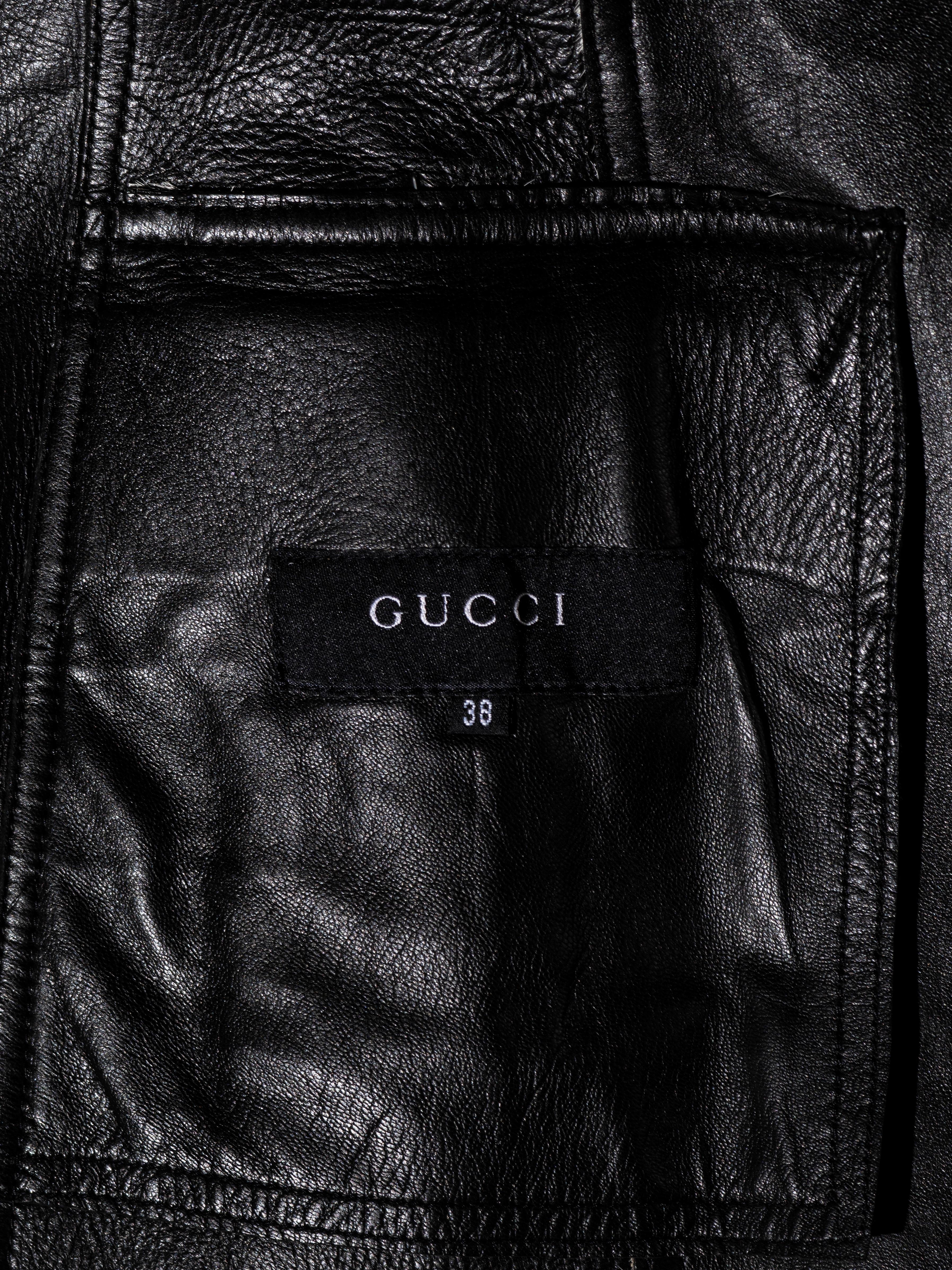 Veste en peau de chèvre noire et blanche Gucci by Tom Ford, A/H 1999 en vente 6