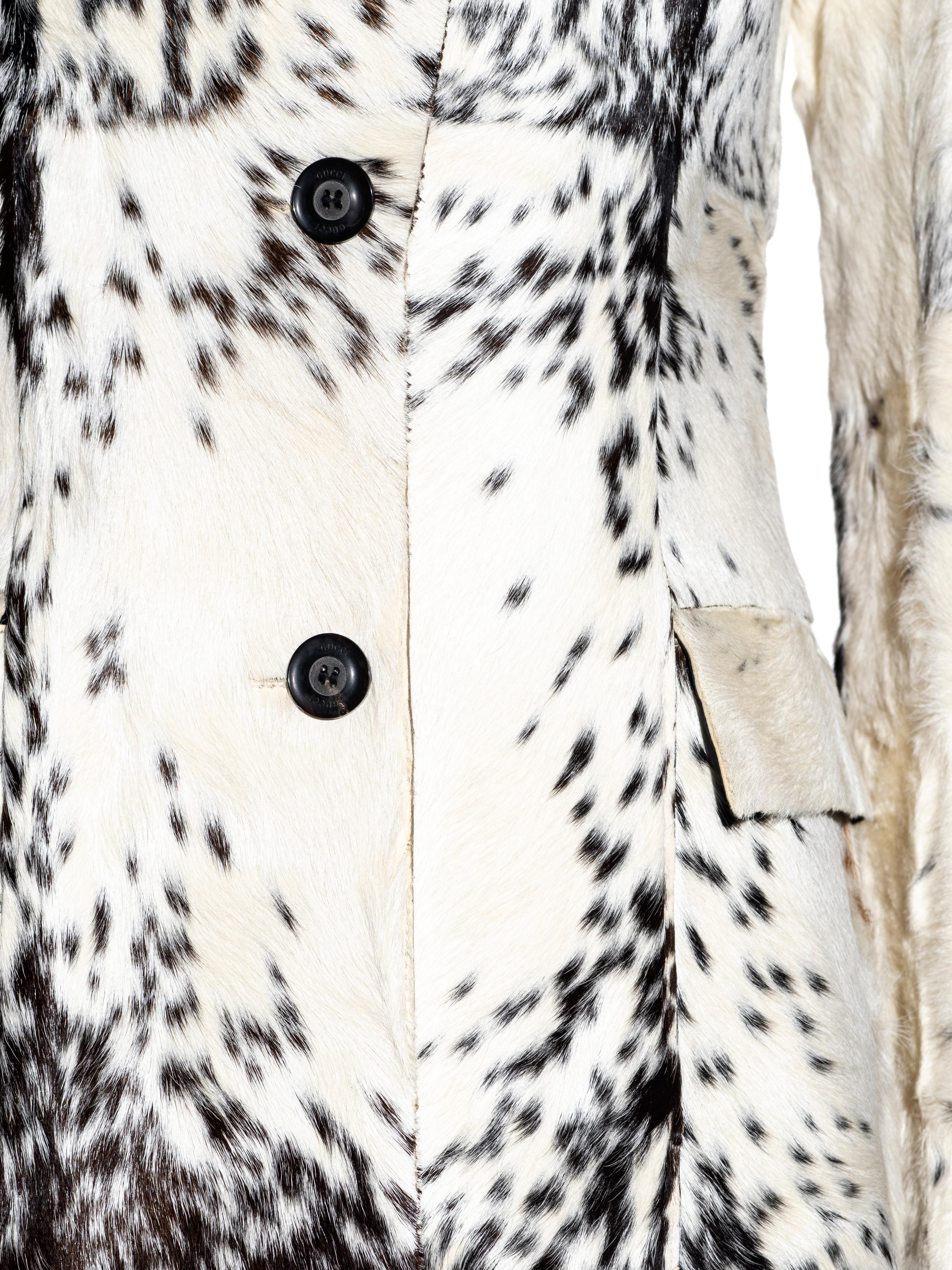 Veste en peau de chèvre noire et blanche Gucci by Tom Ford, A/H 1999 Excellent état - En vente à London, GB