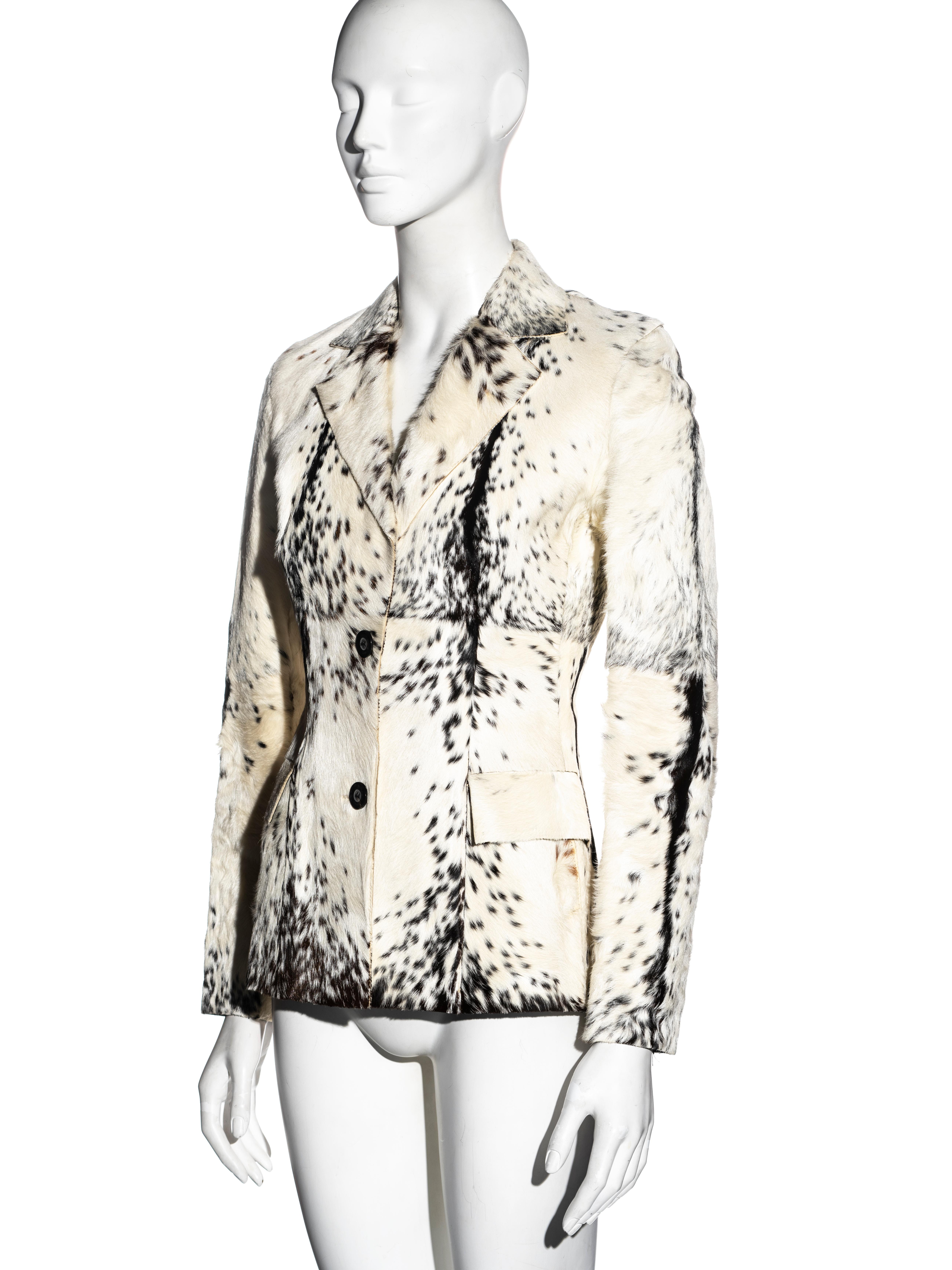Gucci by Tom Ford black and white goat hide jacket, fw 1999 For Sale 1