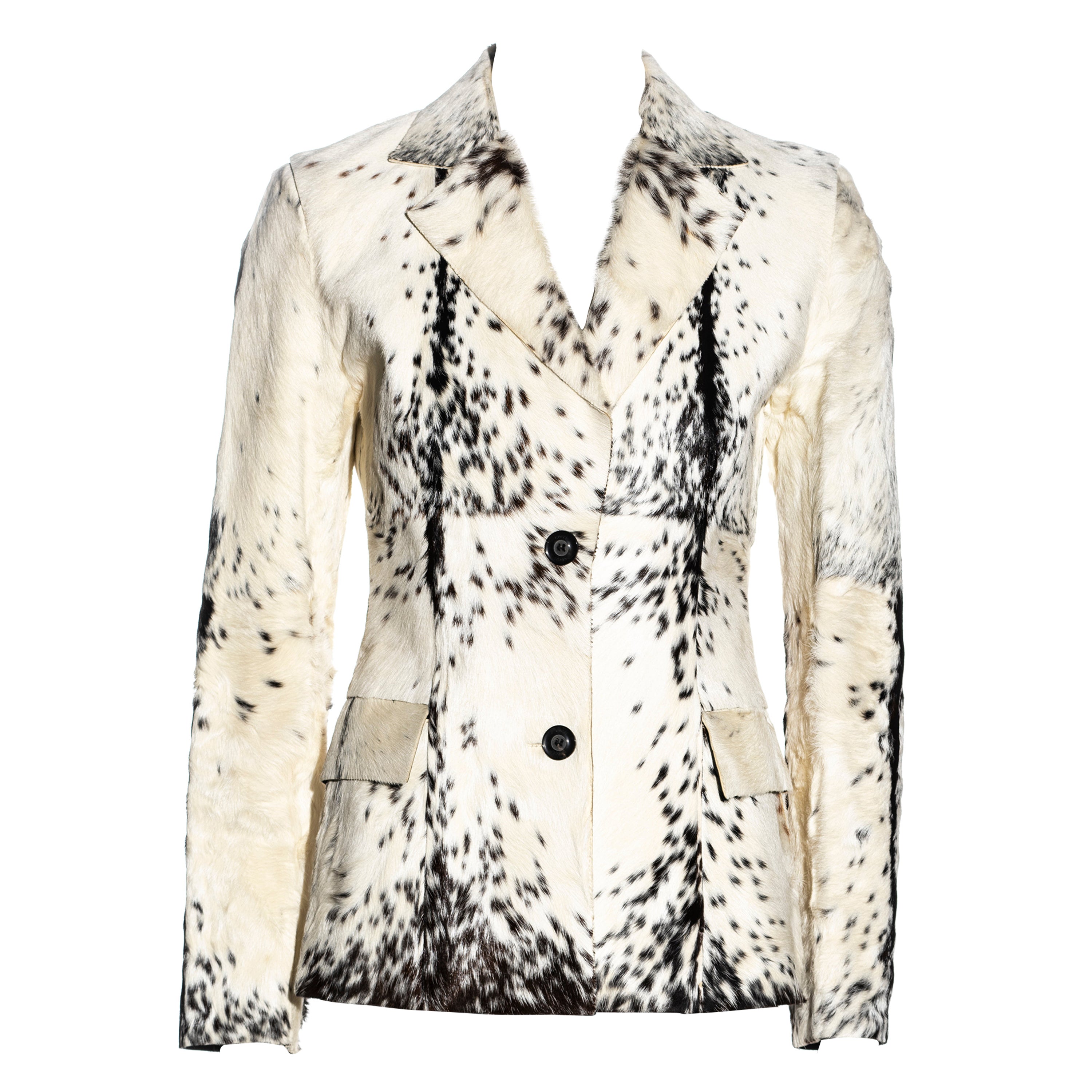 Gucci by Tom Ford black and white goat hide jacket, fw 1999