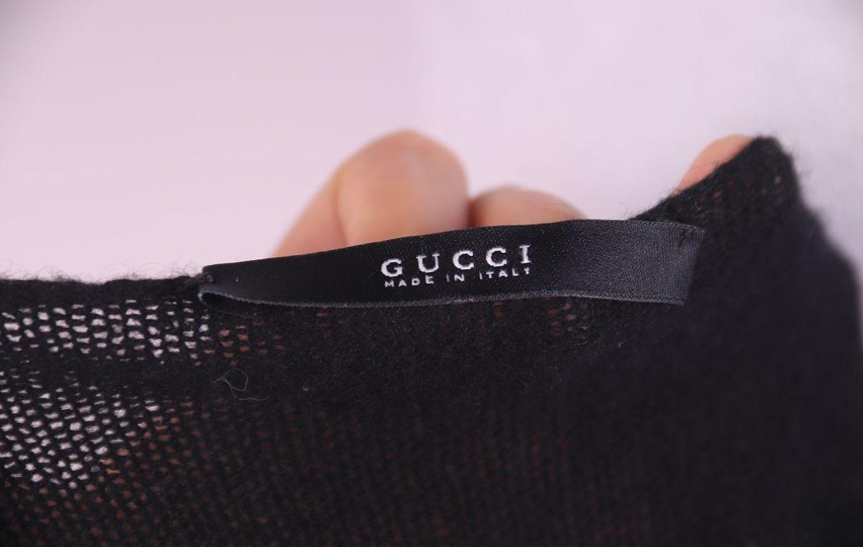 Gucci By Tom Ford Cardigan ouvert en cachemire noir 2000s en vente 5