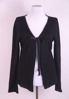 Gucci By Tom Ford Black Cashmere Open Front Cardigan 2000s