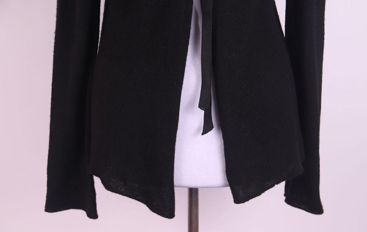 Gucci By Tom Ford Cardigan ouvert en cachemire noir 2000s Bon état - En vente à Алматинский Почтамт, KZ