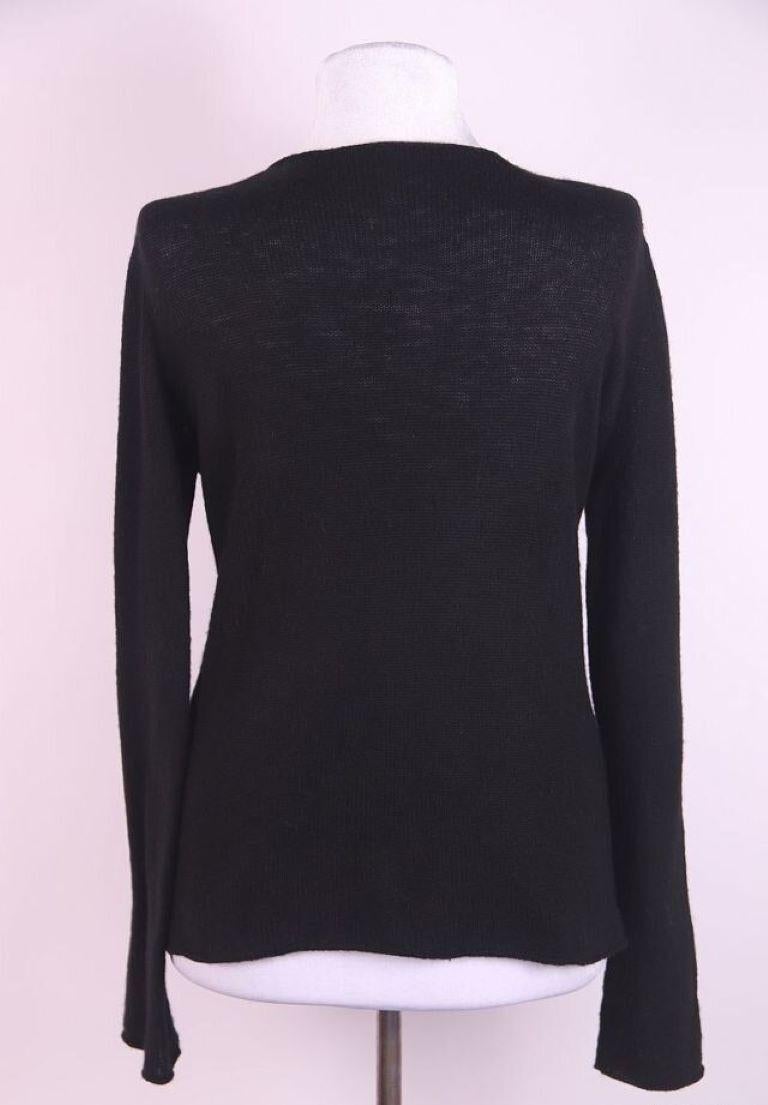 Gucci By Tom Ford Cardigan ouvert en cachemire noir 2000s en vente 3