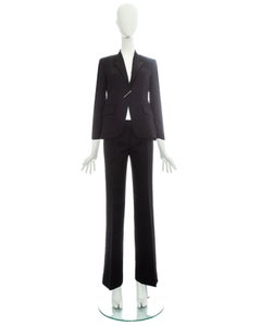 Gucci by Tom Ford black croc embossed evening pant suit, ss 2000