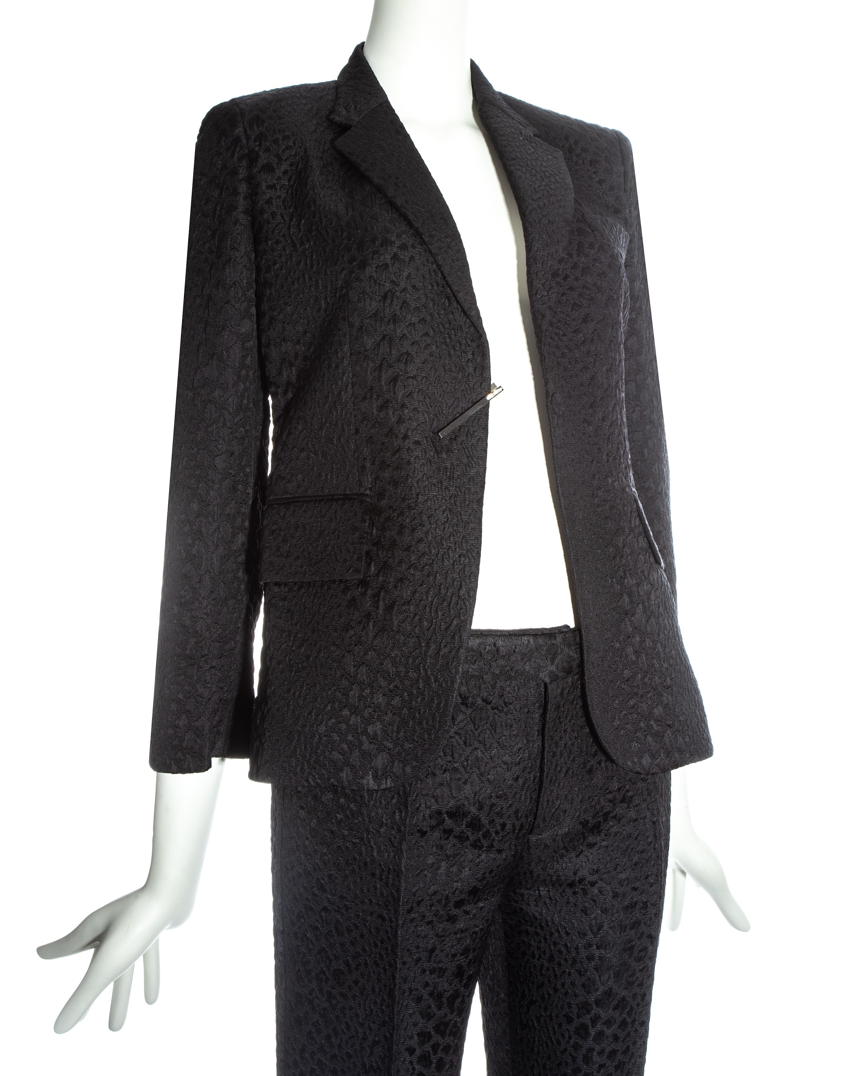 Costume pantalon de soirée noir en croco gaufré Gucci by Tom Ford, P/E 2000 Excellent état - En vente à London, GB