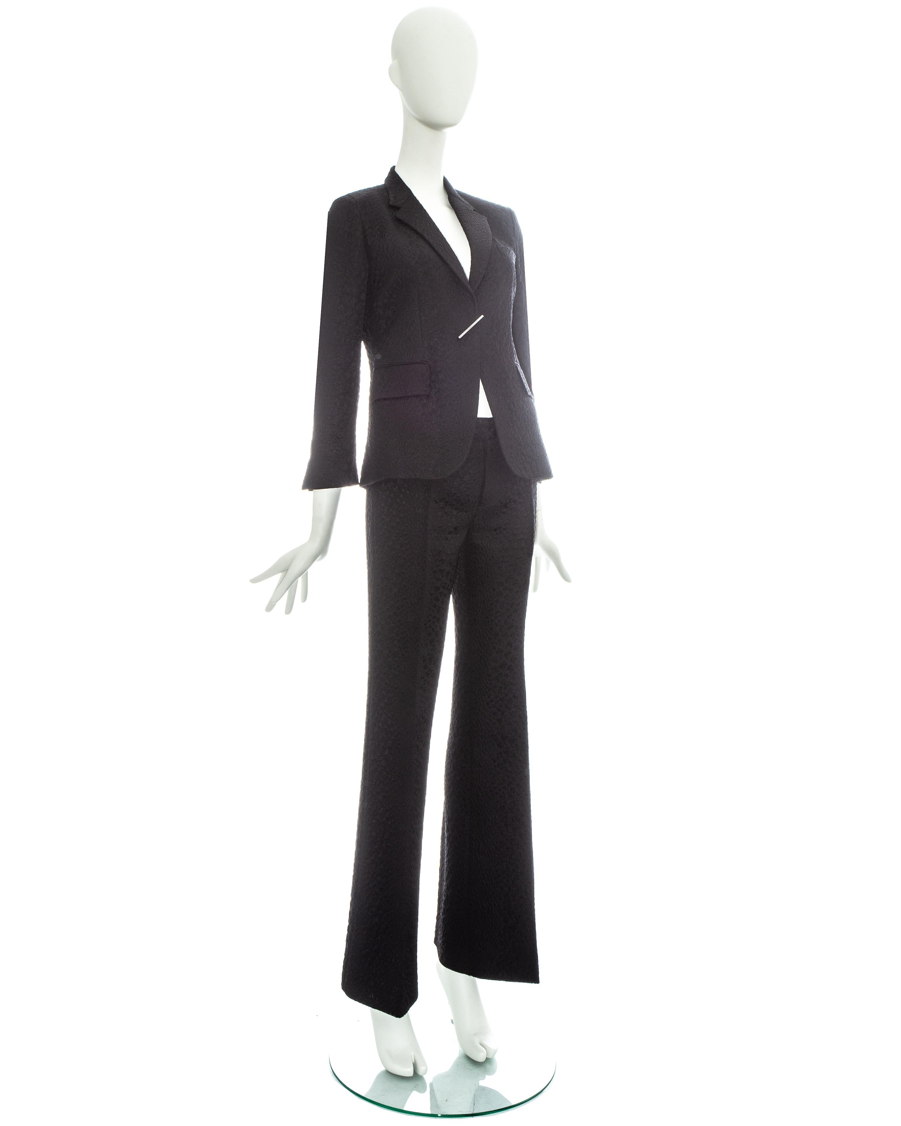 Costume pantalon de soirée noir en croco gaufré Gucci by Tom Ford, P/E 2000 Pour femmes en vente