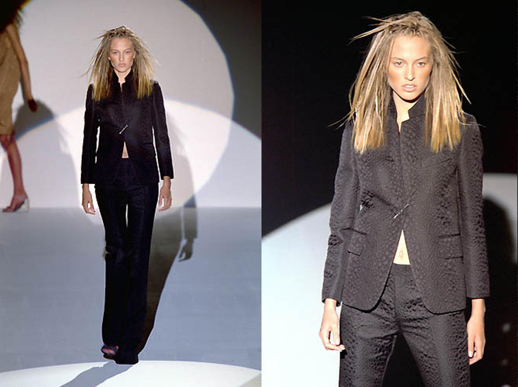Costume pantalon de soirée noir en croco gaufré Gucci by Tom Ford, P/E 2000 en vente 1