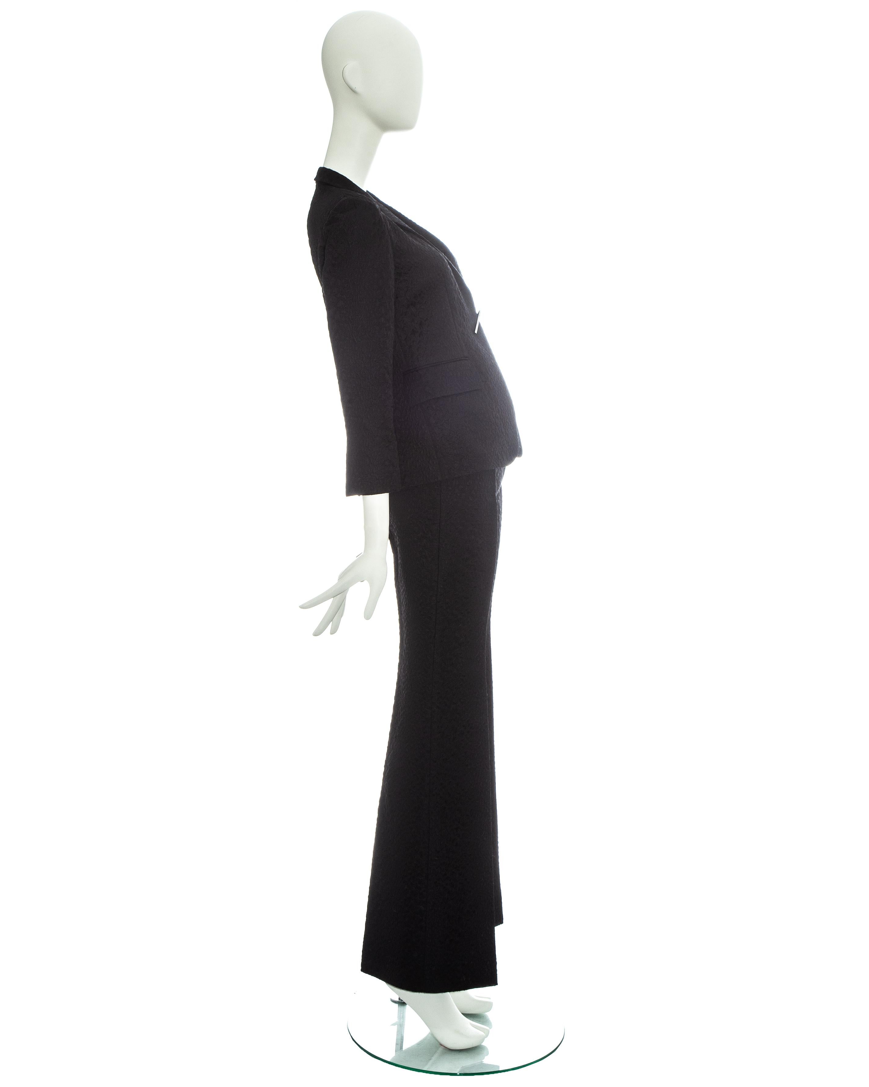 Gucci by Tom Ford black croc embossed evening pant suit, ss 2000 In Excellent Condition For Sale In London, GB