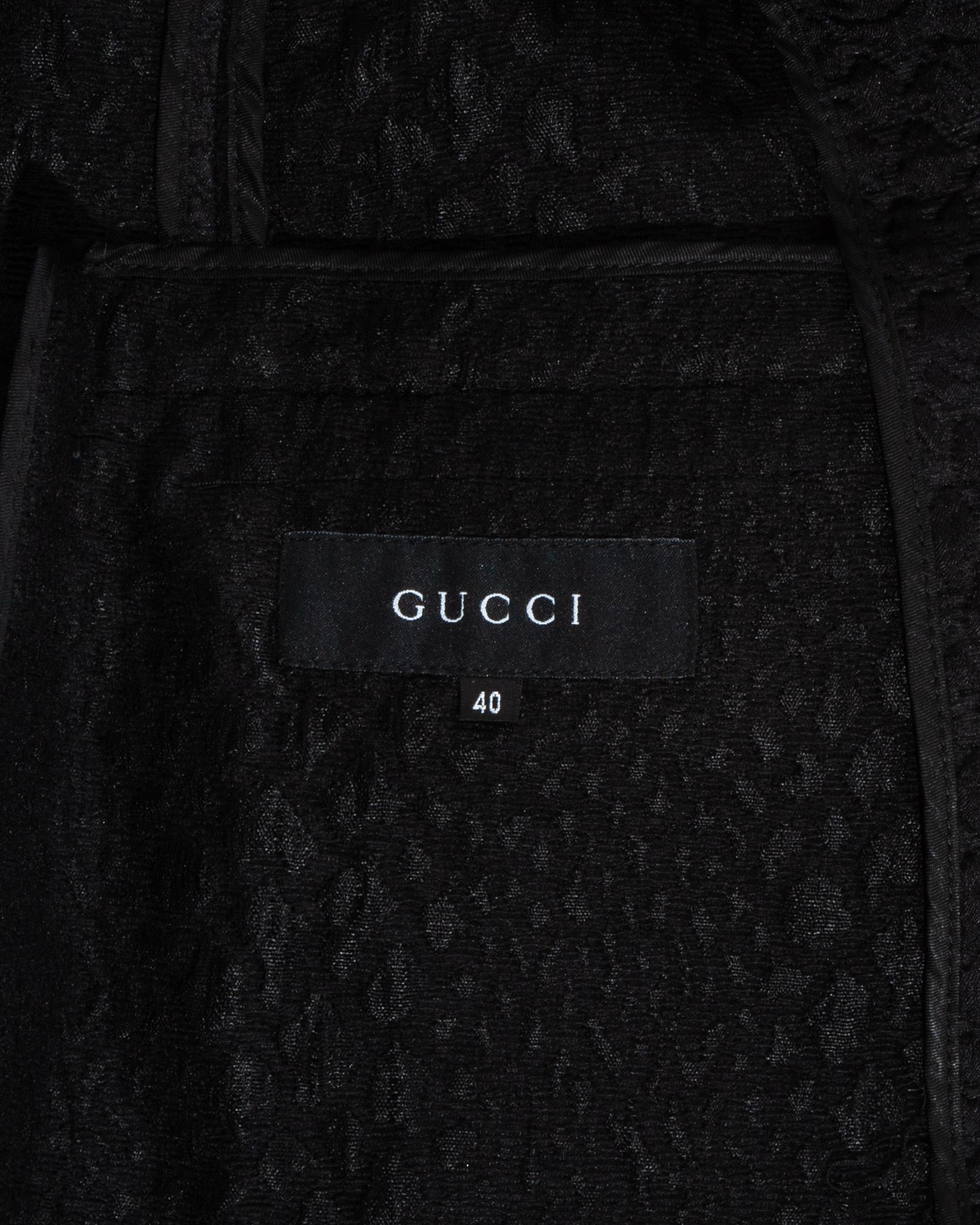 Gucci by Tom Ford black croc embossed evening pant suit, ss 2000 For Sale 1
