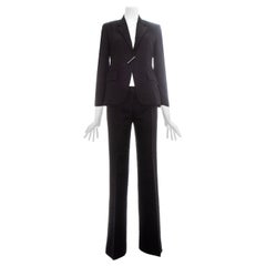Gucci by Tom Ford black croc embossed evening pant suit, ss 2000