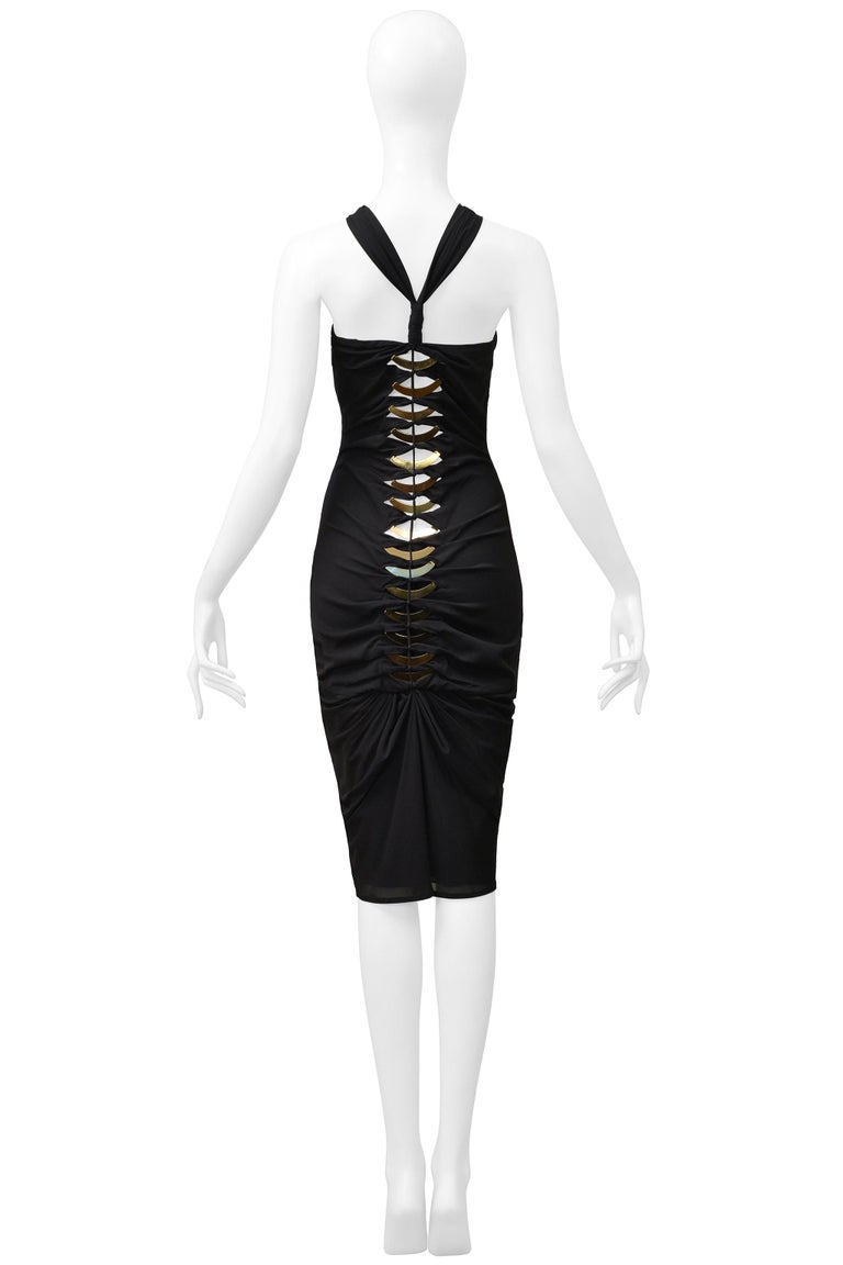 cut out dress with gold hardware Gold Draped Cutout Dress M main image 1