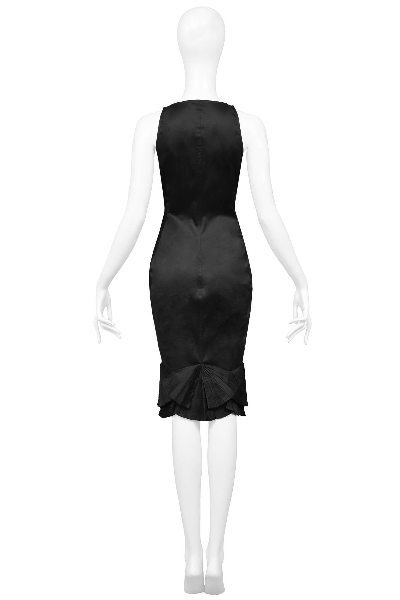 Gucci By Tom Ford Black Dress With Back Pleat Fan Detailing 2003 2