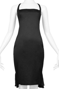 Gucci By Tom Ford Black Dress With Back Pleat Fan Detailing 2003