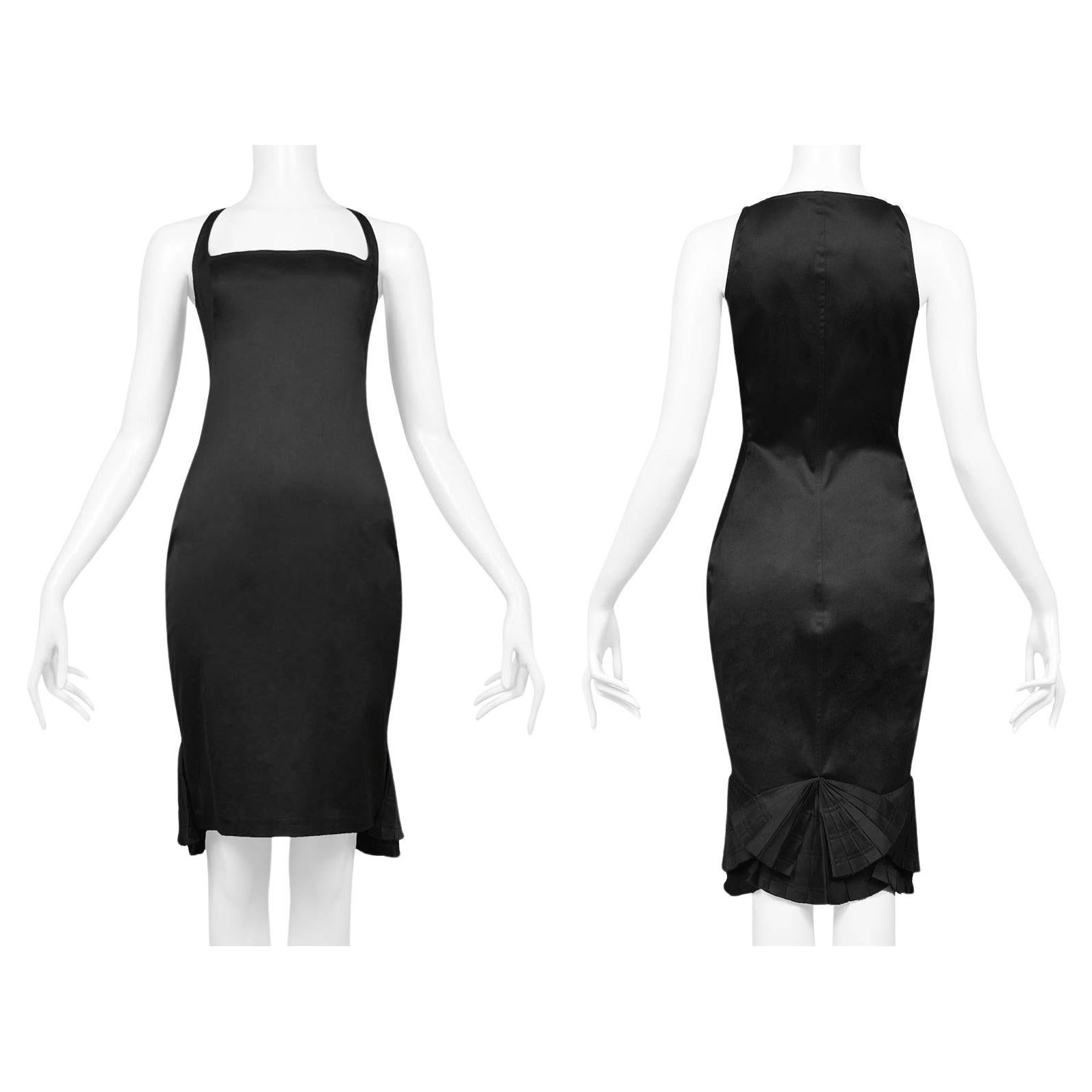 Gucci By Tom Ford Black Dress With Back Pleat Fan Detailing 2003 1
