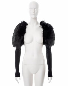 Gucci by Tom Ford Shrug aus schwarzem Fuchspelz und Seidenjersey, fw 2003