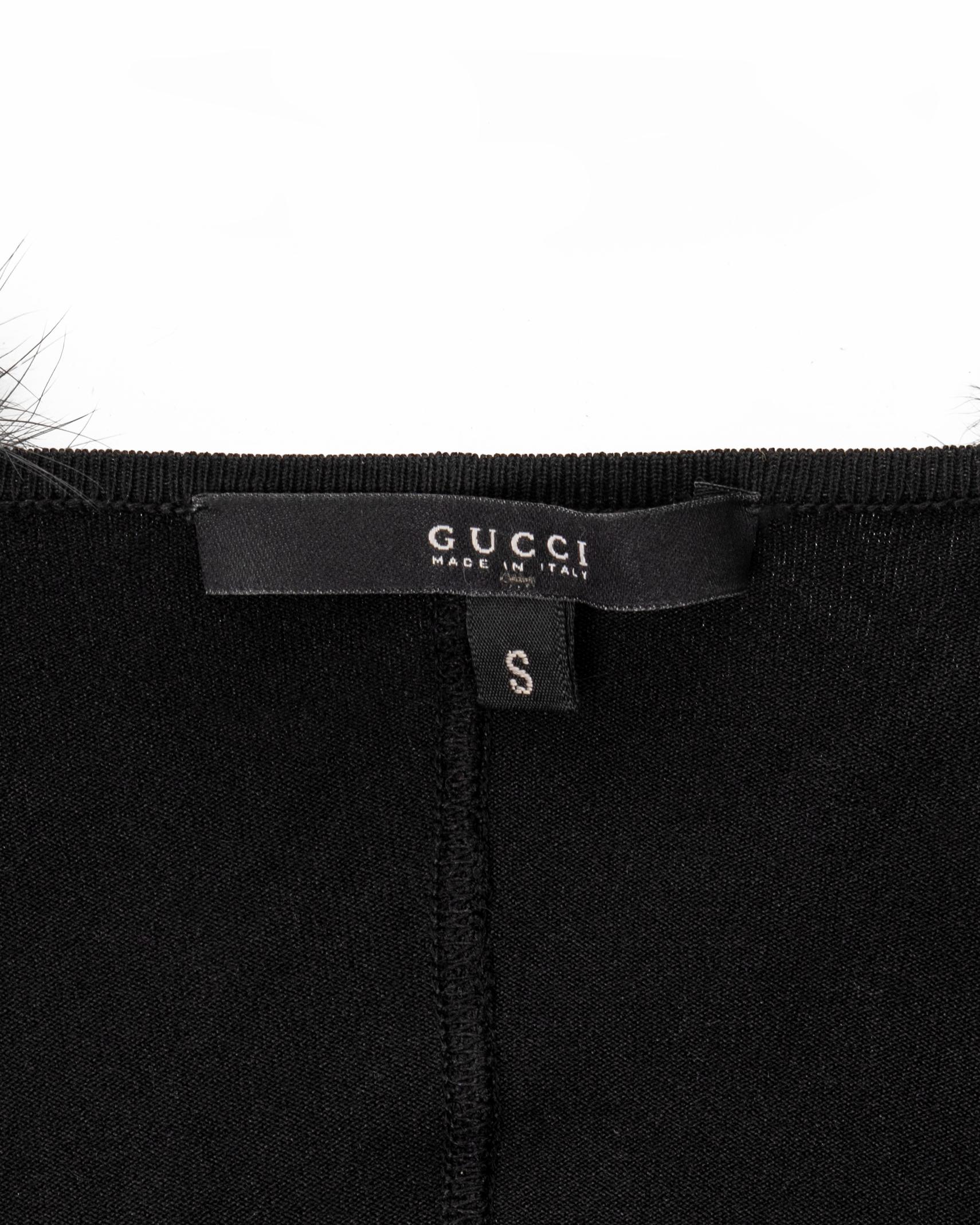 Gucci by Tom Ford black fox fur and silk jersey shrug, fw 2003 2