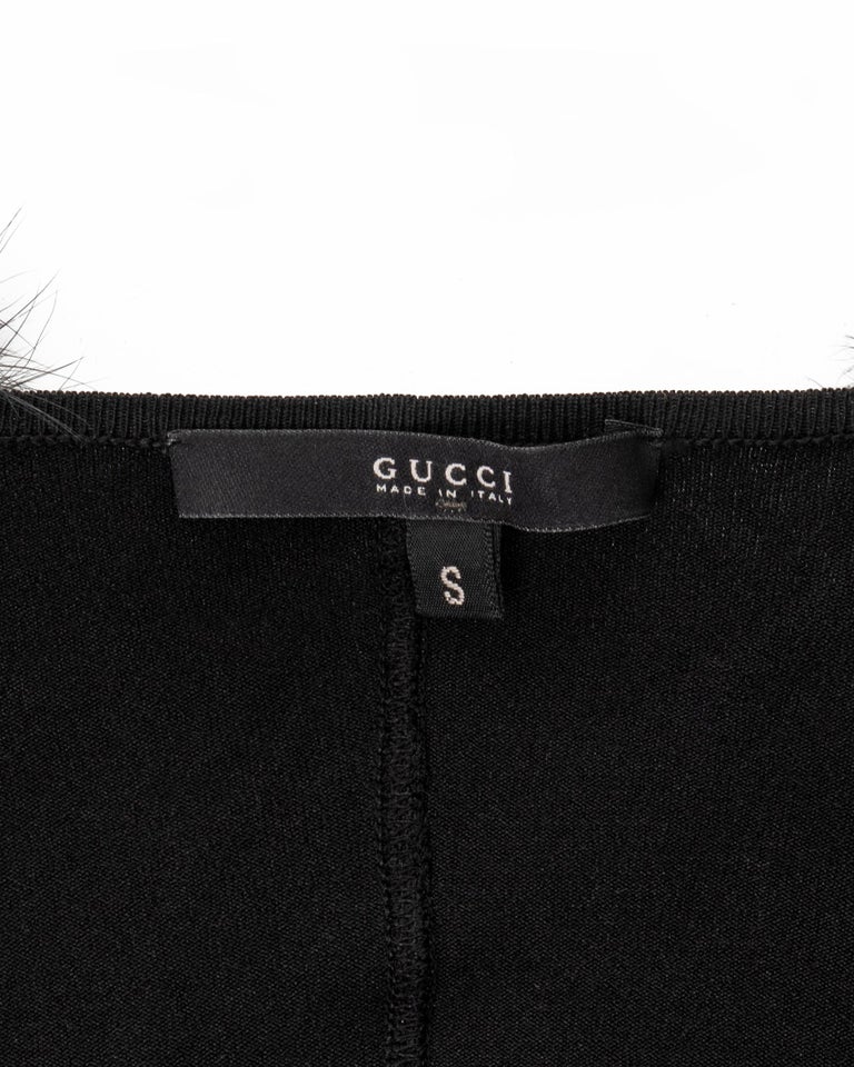 Gucci by Tom Ford black fox fur and silk jersey shrug, fw 2003 For Sale ...