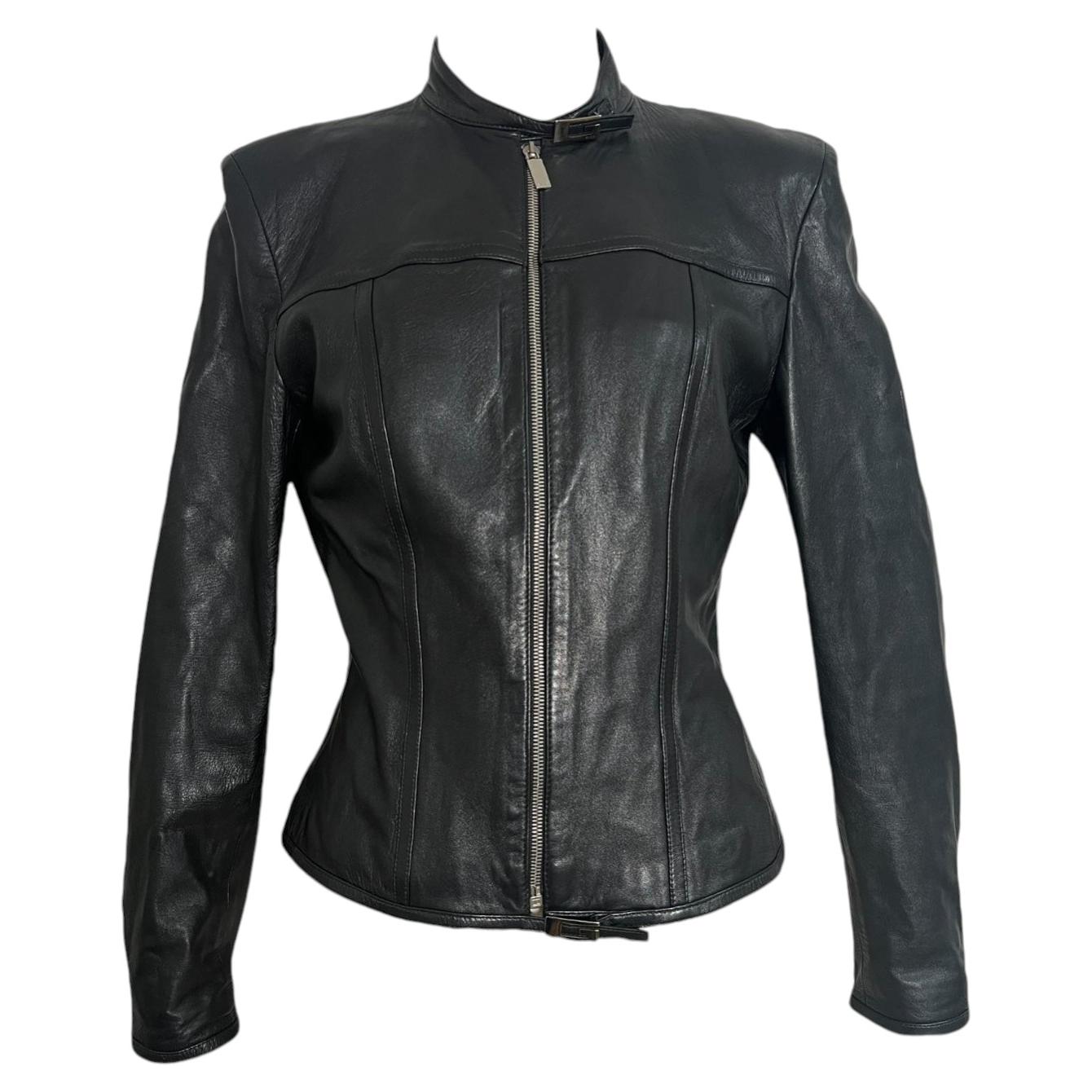 Gucci by Tom Ford, Black Lambskin Leather Jacket, 1997