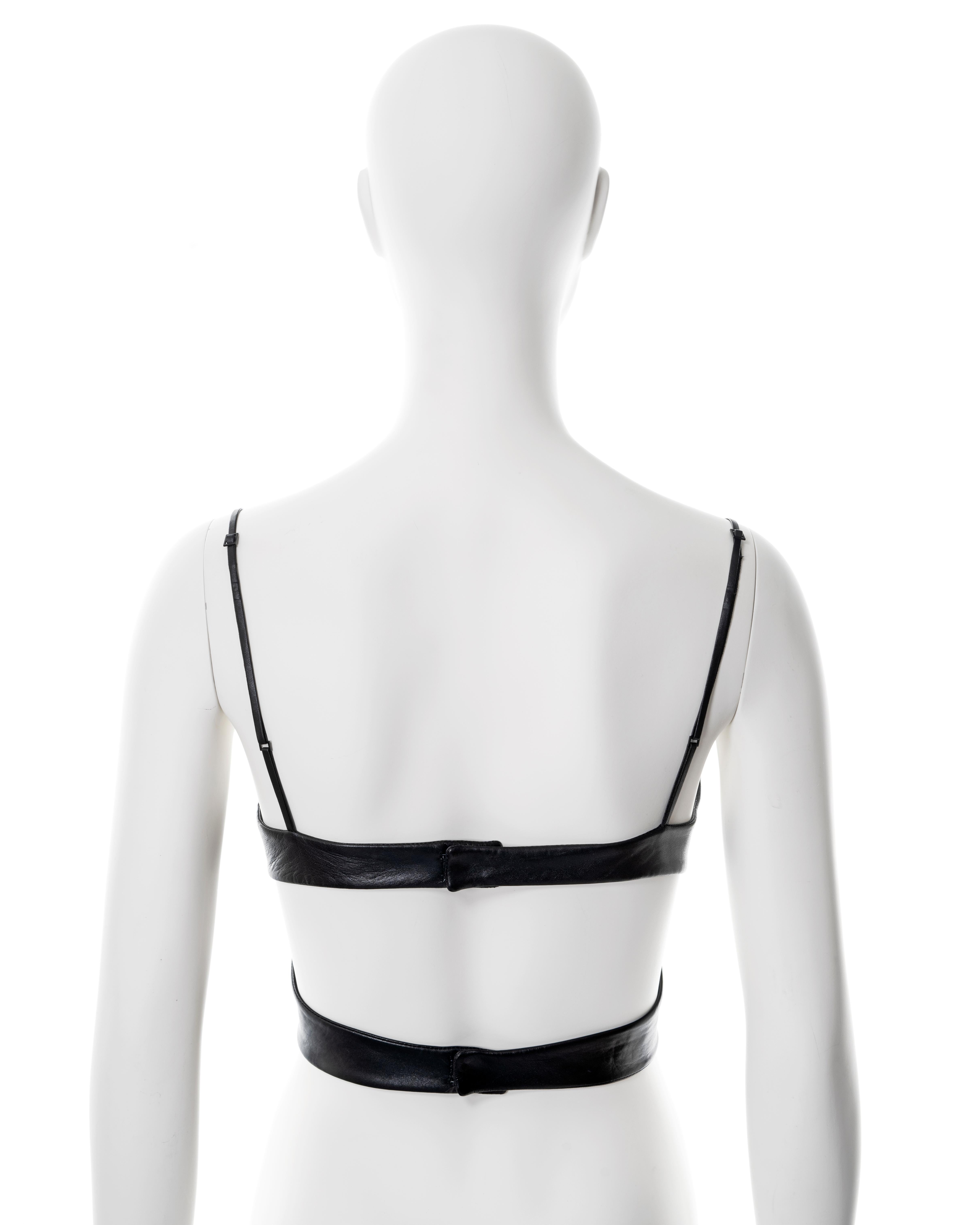 Gucci by Tom Ford black leather 2-piece bra top, ss 2001 For Sale 3