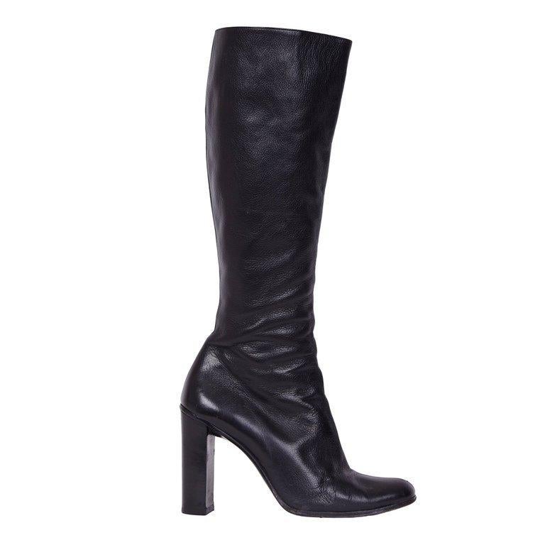 GUCCI by Tom Ford Black Leather Boots 1999 For Sale 4