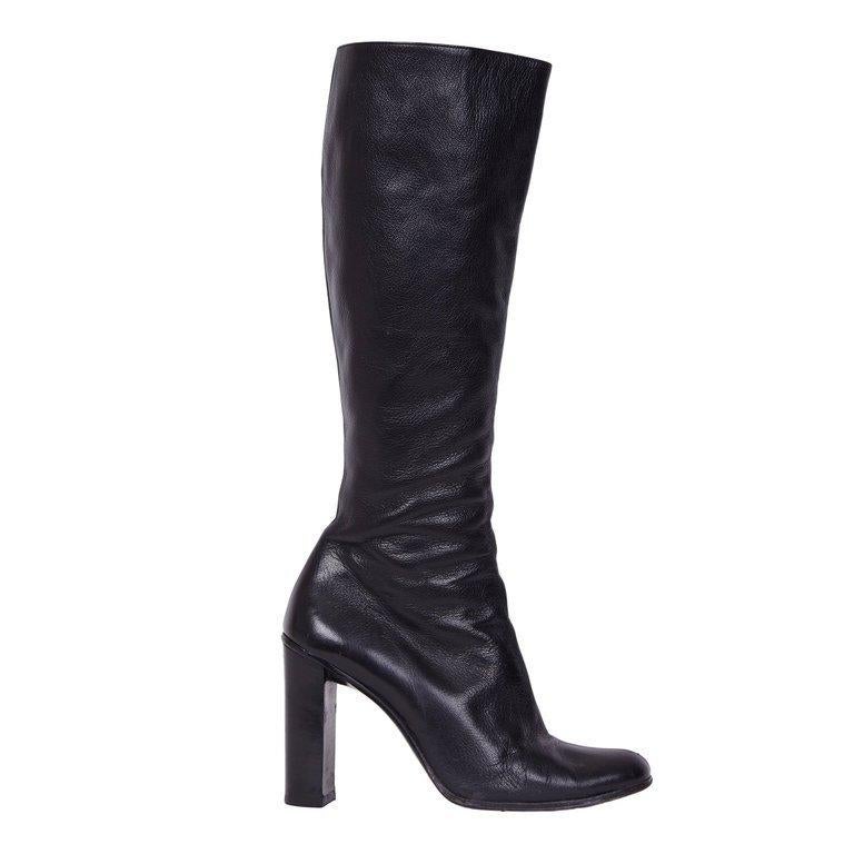 GUCCI by Tom Ford Schwarze Lederstiefel aus Leder 1999 im Angebot 6