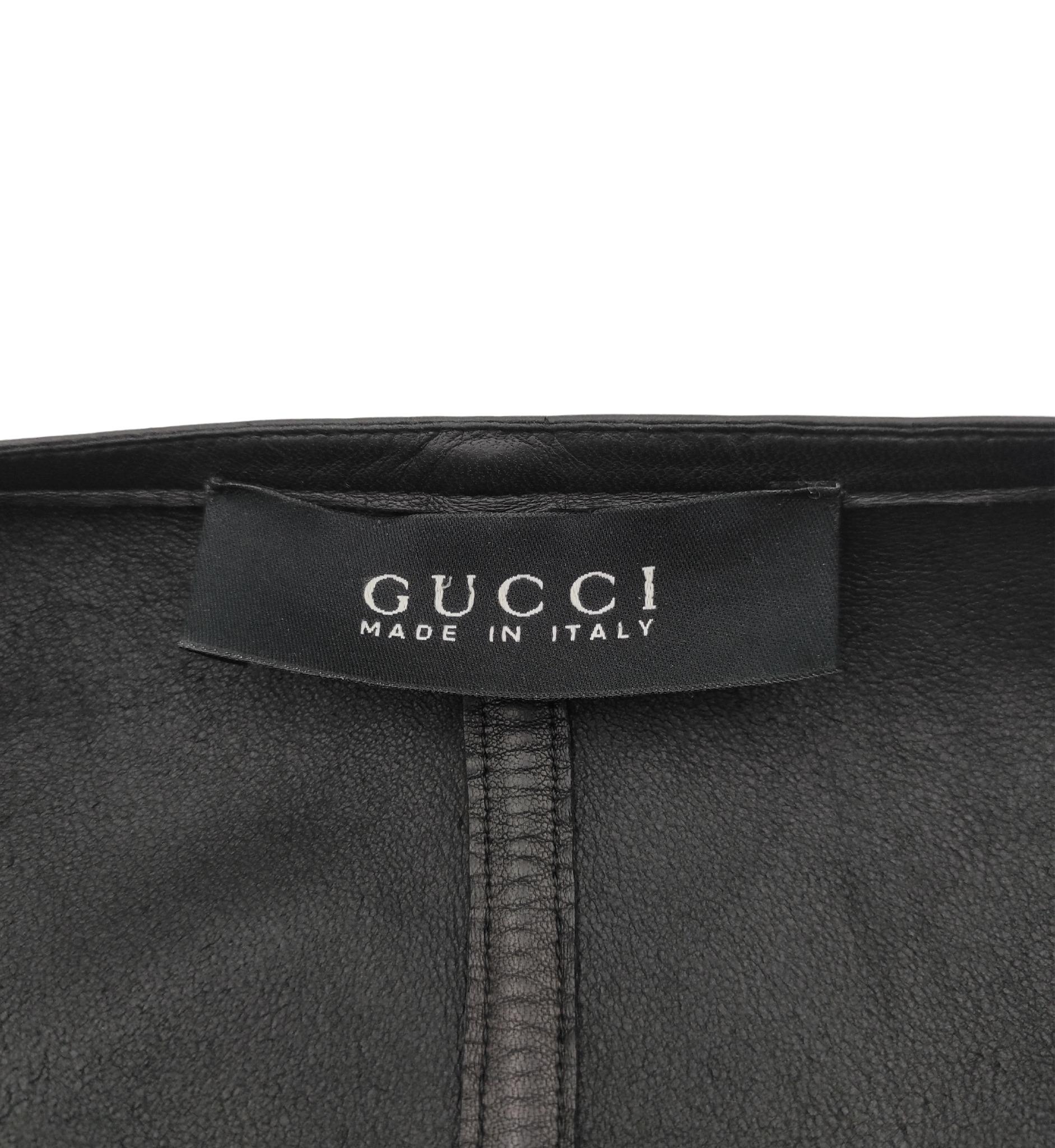 Gucci by Tom Ford black leather corset jacket 6