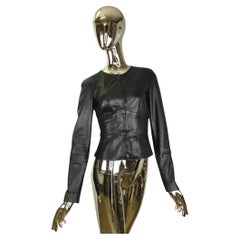 Chaqueta corsé de piel negra Gucci by Tom Ford