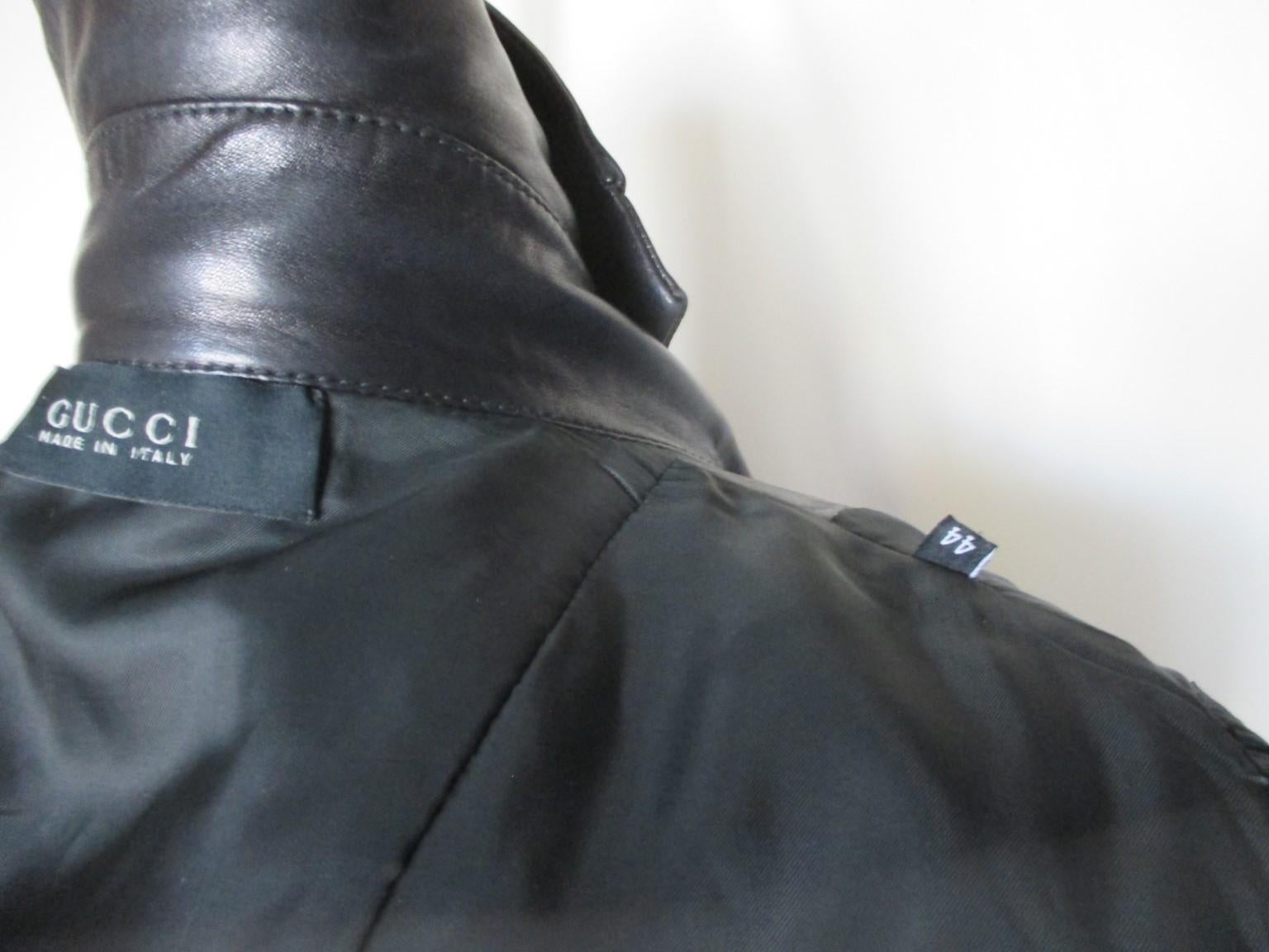 Schwarze Lederjacke von Gucci by Tom Ford 7